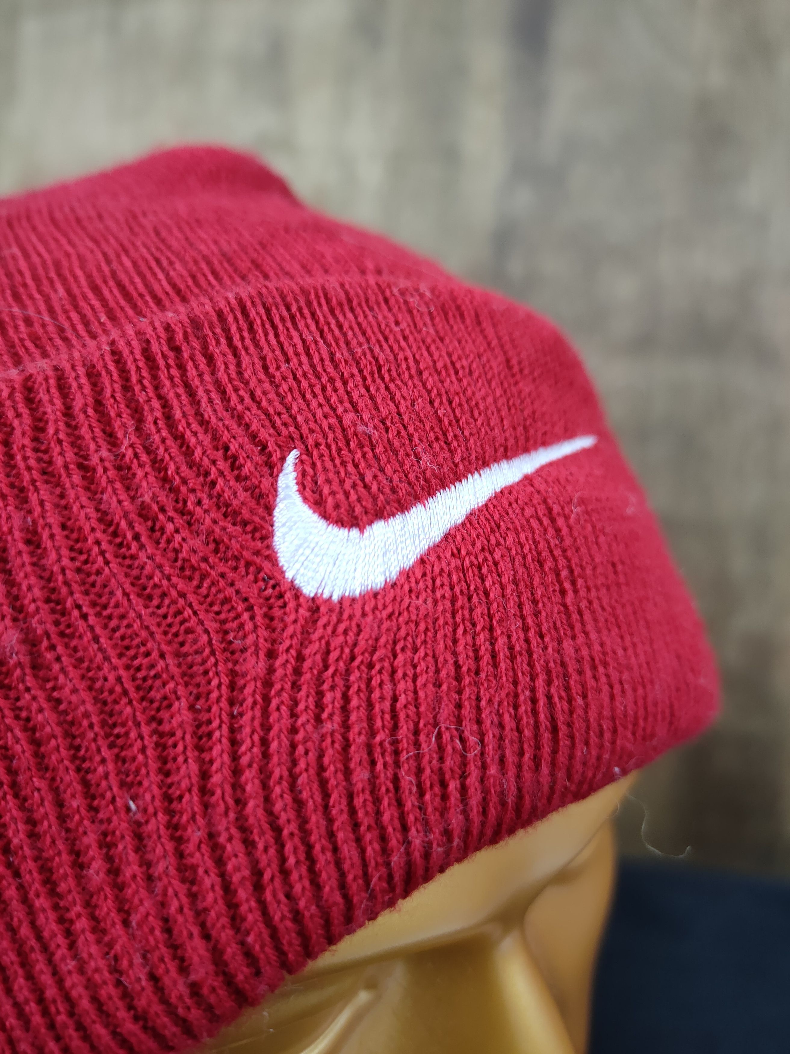 Nike DL Nike red beanie vintage sportwear big logo #182 Size ONE SIZE - 6 Thumbnail