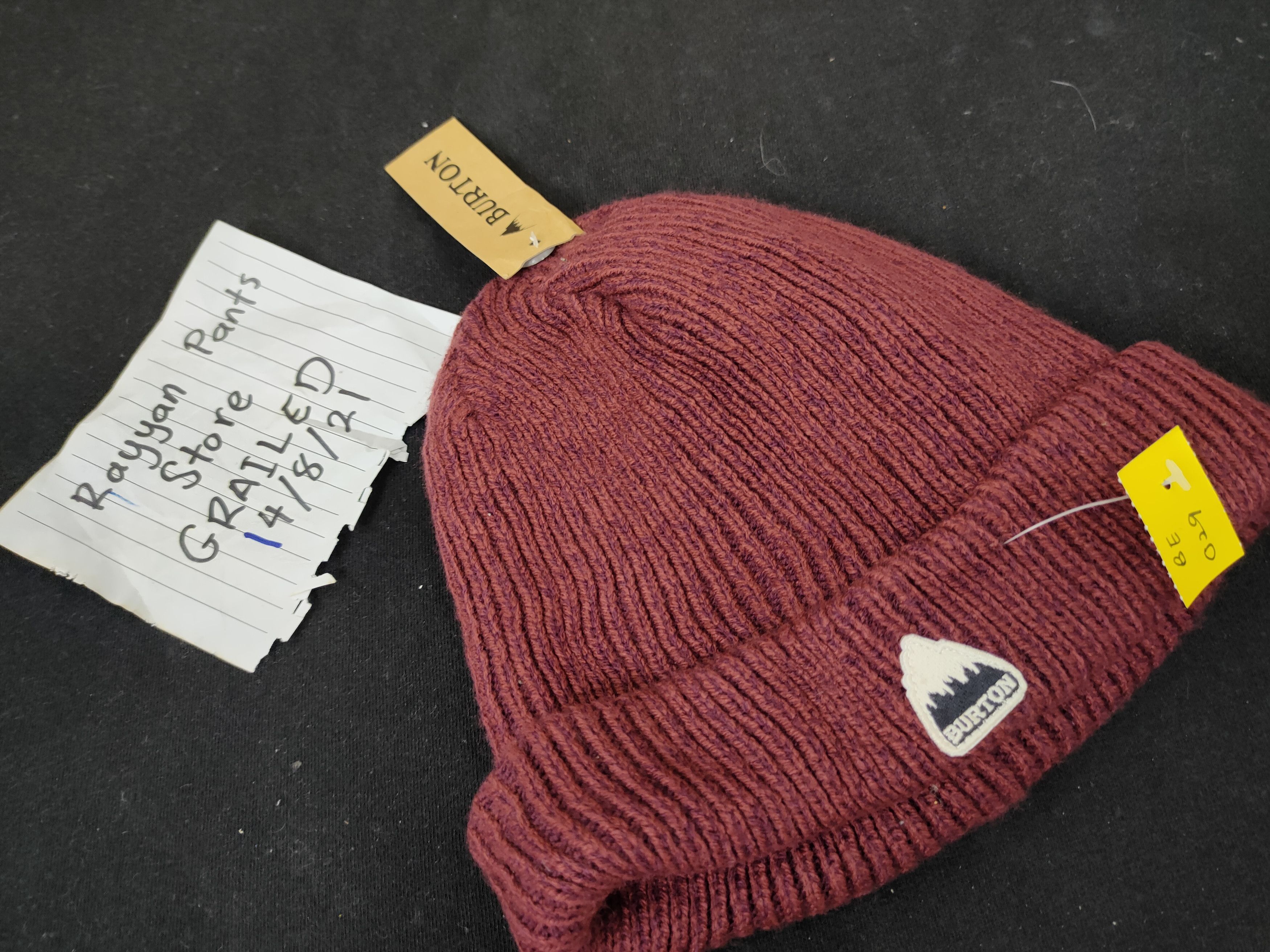 Burton × Sports Specialties Burton Dark Red sportwear beanie hat snow cap #029 Size ONE SIZE - 6 Thumbnail