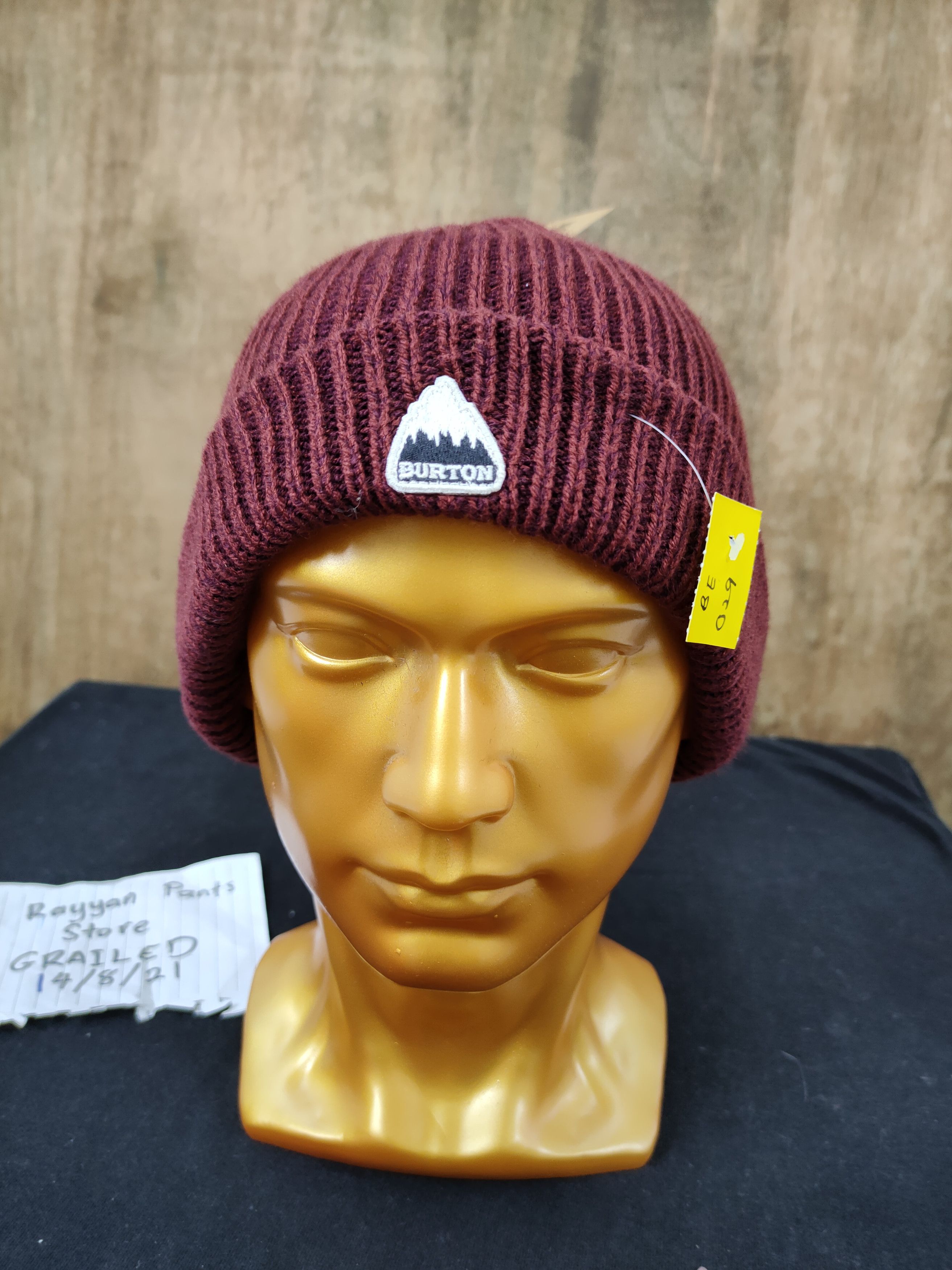 Burton × Sports Specialties Burton Dark Red sportwear beanie hat snow cap #029 Size ONE SIZE - 1 Thumbnail