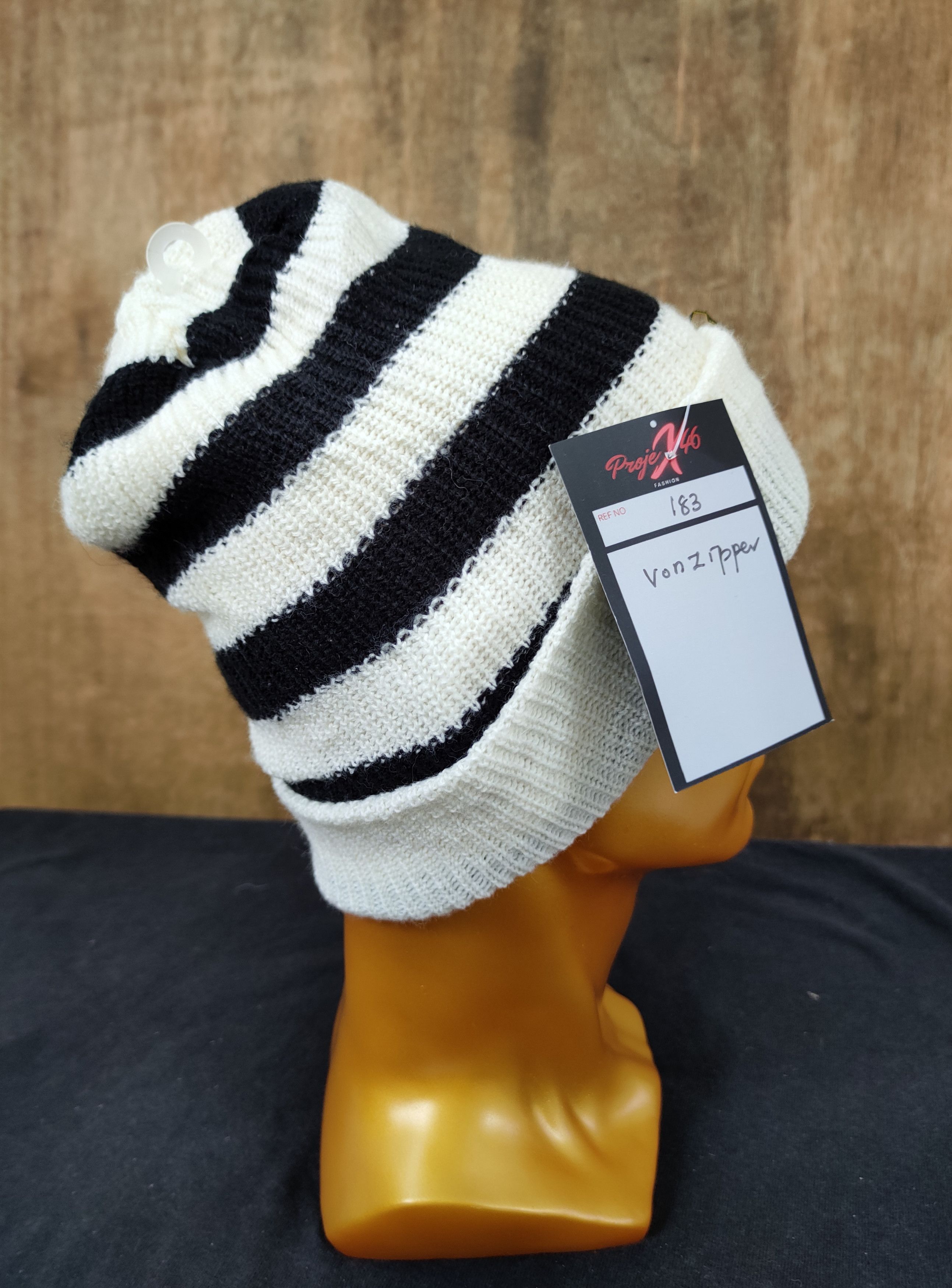 VonZipper Vonzipper stripe like prison beanie hat snowcap #183 Size ONE SIZE - 4 Thumbnail