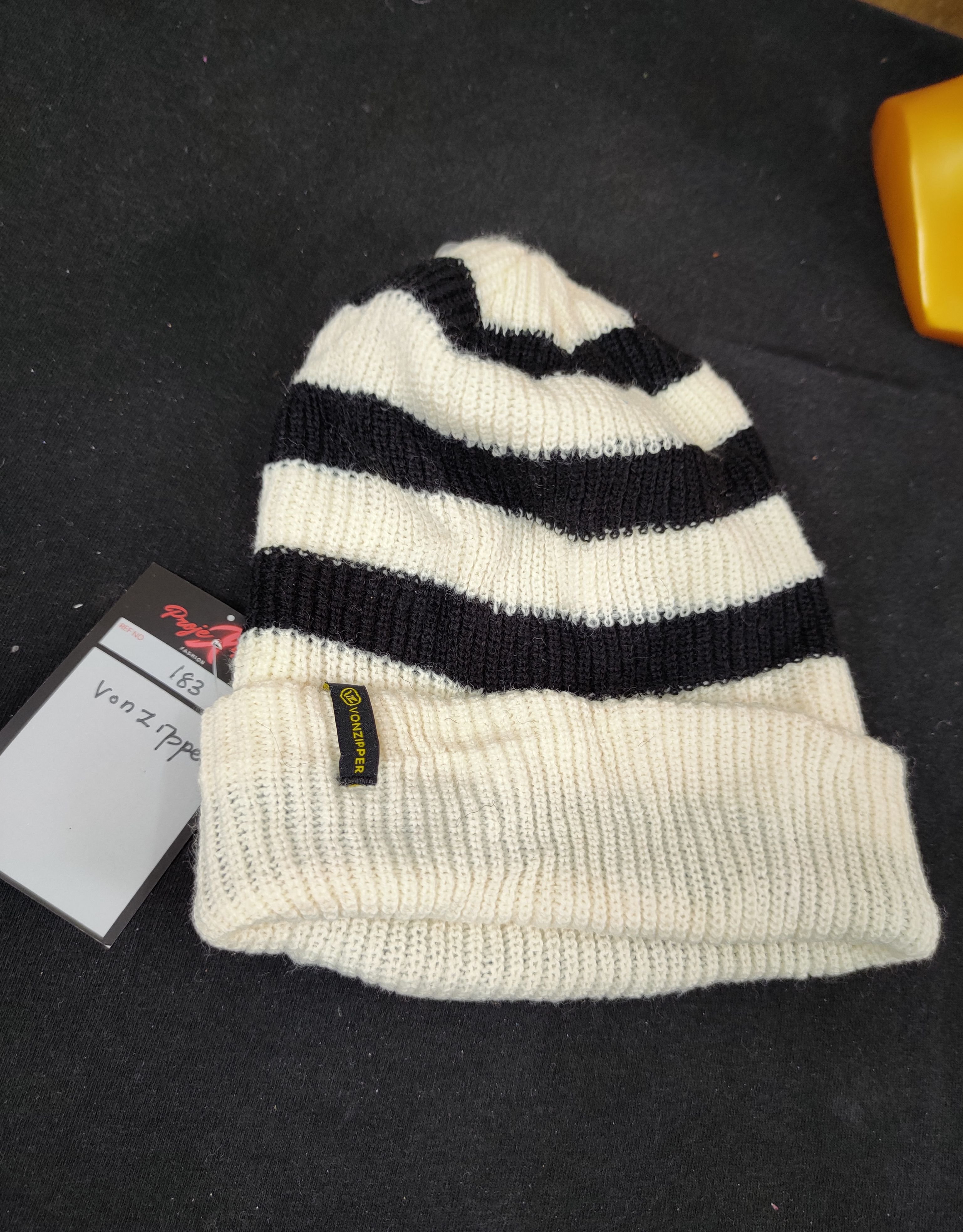 VonZipper Vonzipper stripe like prison beanie hat snowcap #183 Size ONE SIZE - 6 Thumbnail
