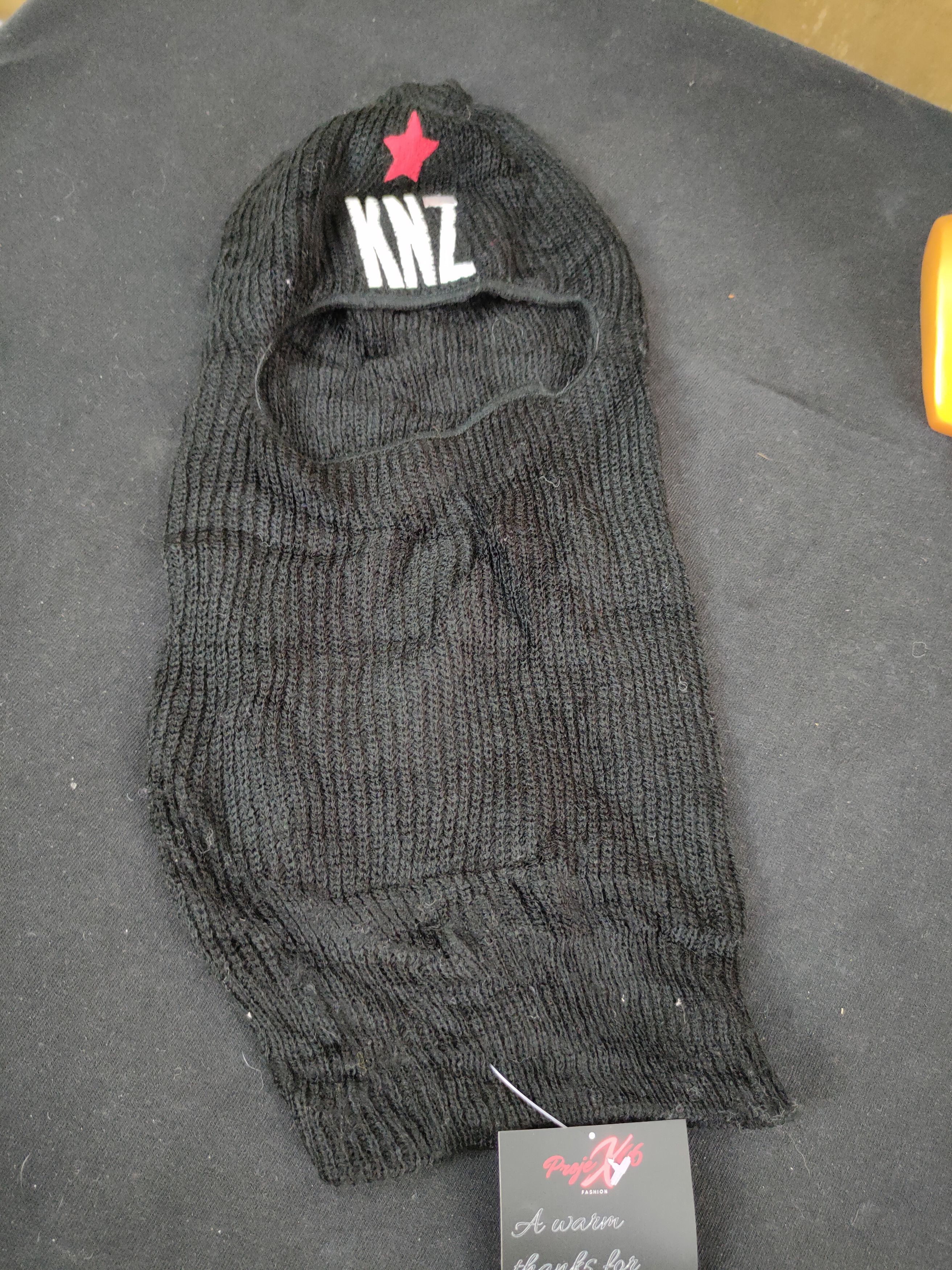 Designer Kanez KNZ mask star black streetwear rob beanie #156 Size ONE SIZE - 7 Thumbnail