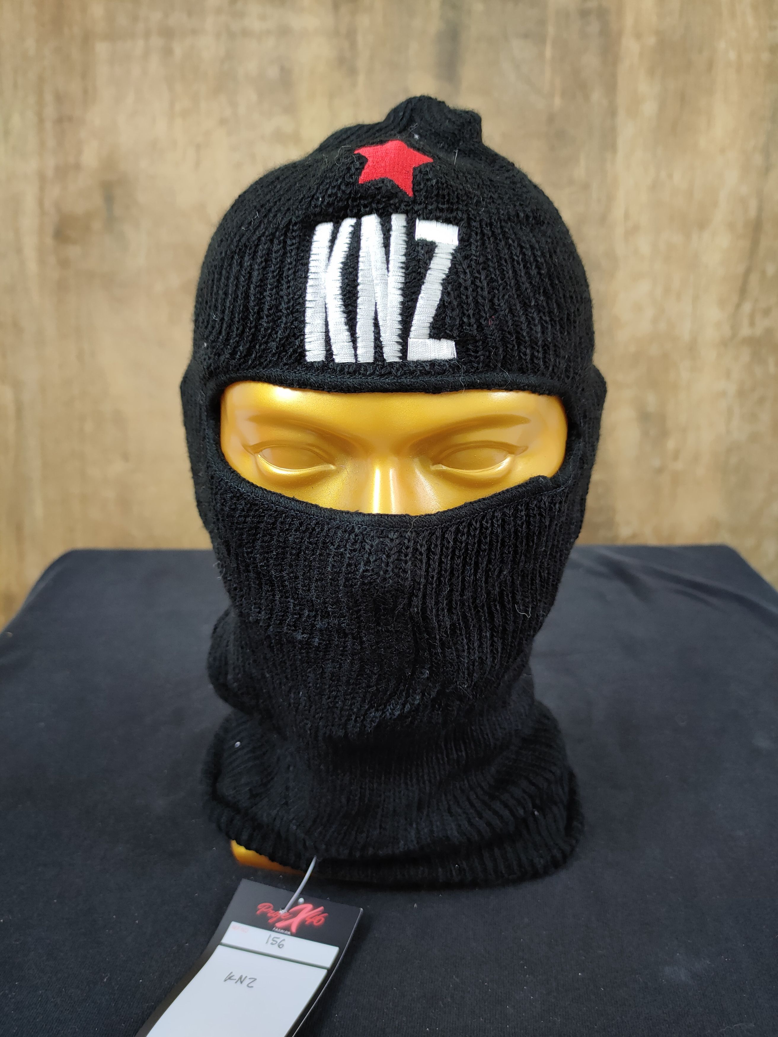 Designer Kanez KNZ mask star black streetwear rob beanie #156 Size ONE SIZE - 1 Thumbnail