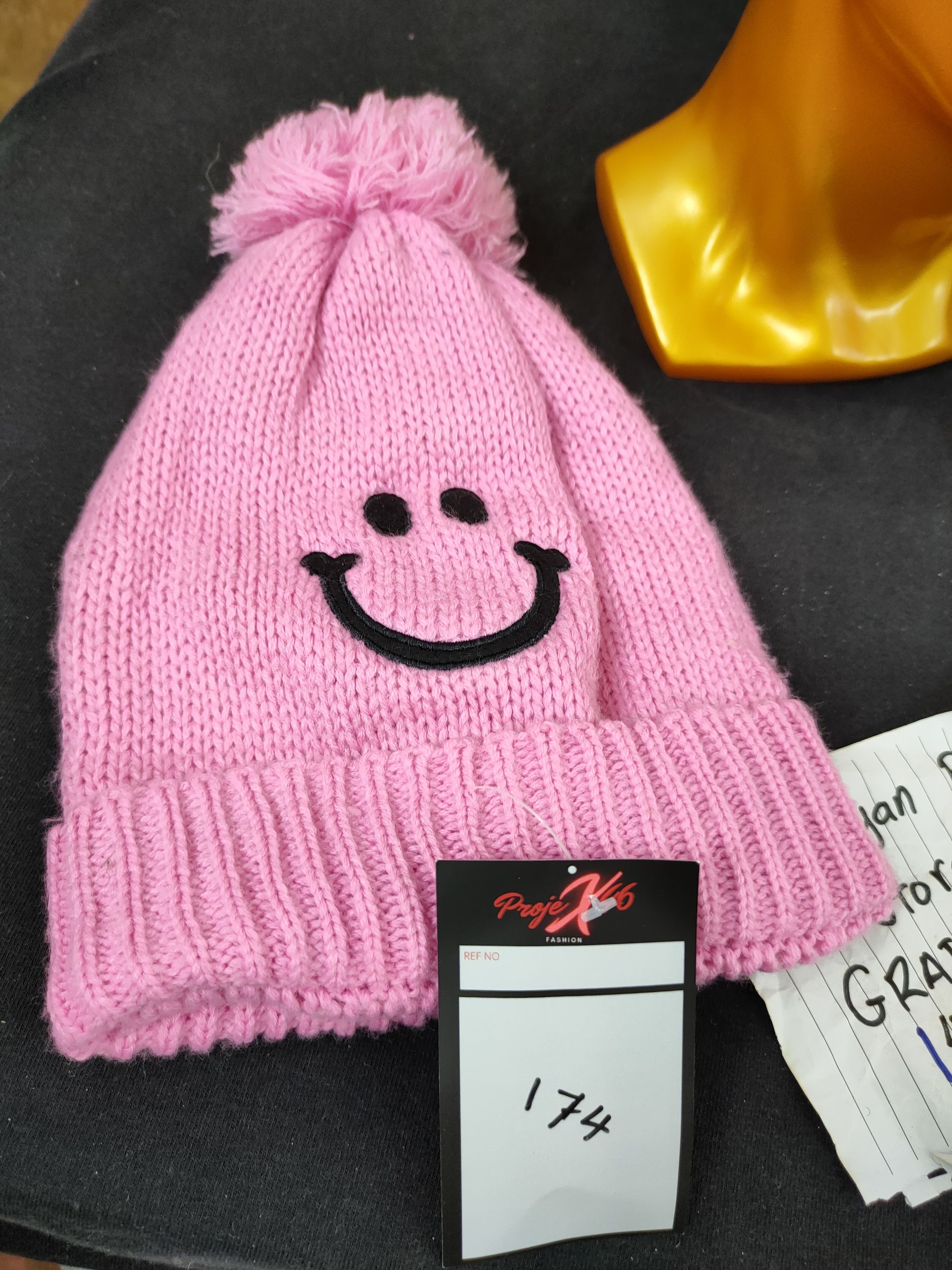 Homespun Knitwear Japan pink smiley beanie winter snow cap like kapital #174 Size ONE SIZE - 7 Thumbnail