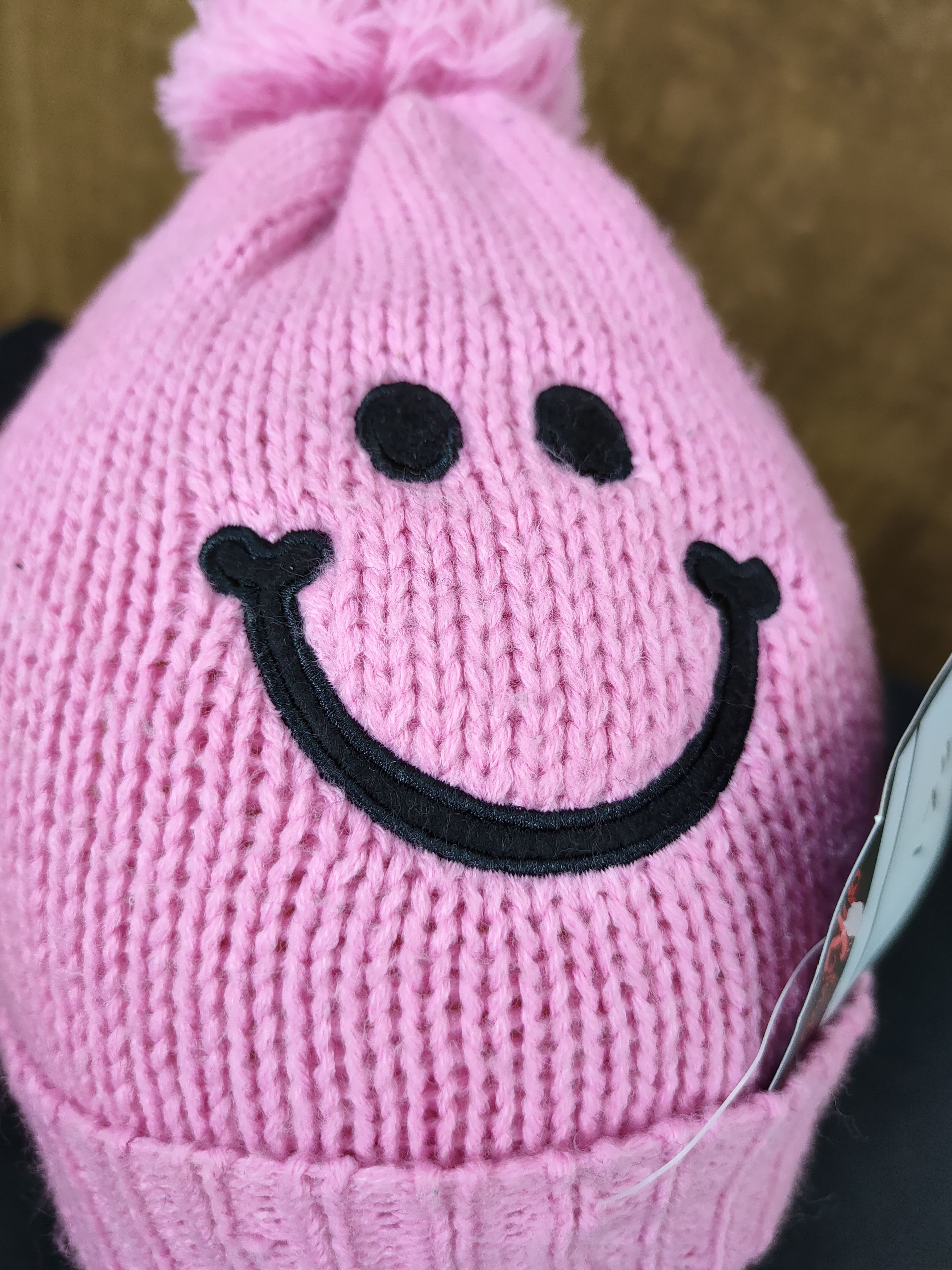 Homespun Knitwear Japan pink smiley beanie winter snow cap like kapital #174 Size ONE SIZE - 6 Thumbnail