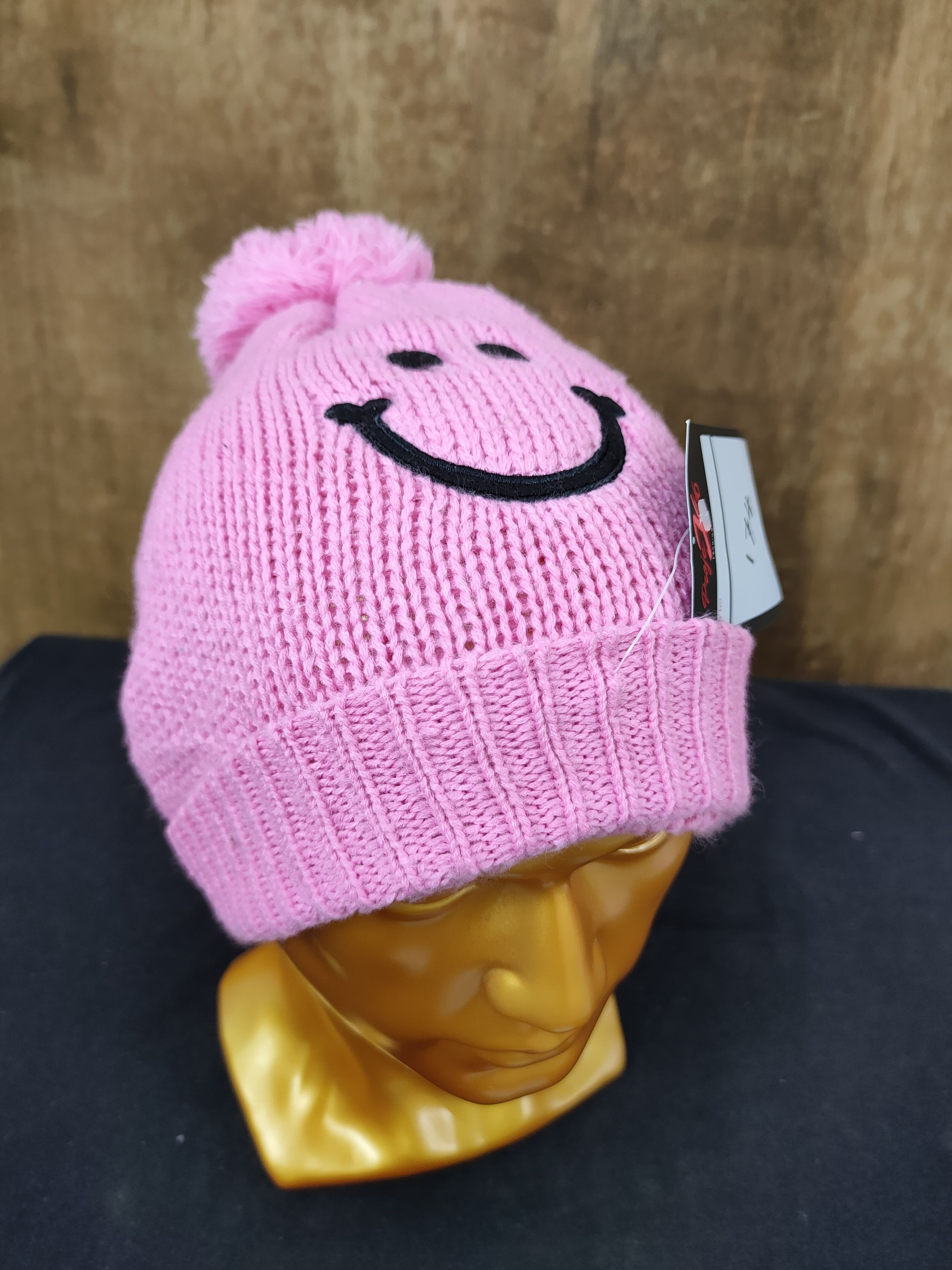 Homespun Knitwear Japan pink smiley beanie winter snow cap like kapital #174 Size ONE SIZE - 1 Thumbnail