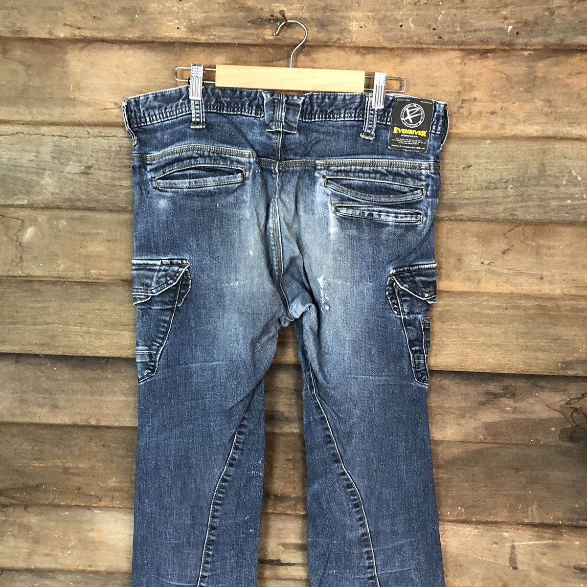 Japanese Brand Even River Blue multipocket tactical Denim Pants #4983 Size US 34 / EU 50 - 12 Thumbnail