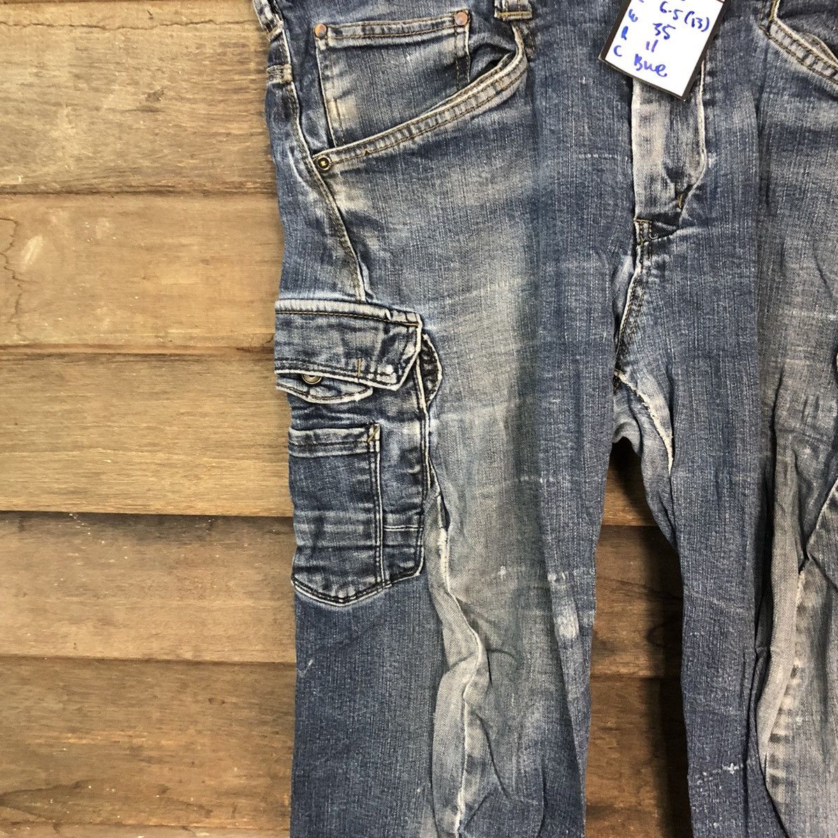 Japanese Brand Even River Blue multipocket tactical Denim Pants #4983 Size US 34 / EU 50 - 6 Thumbnail