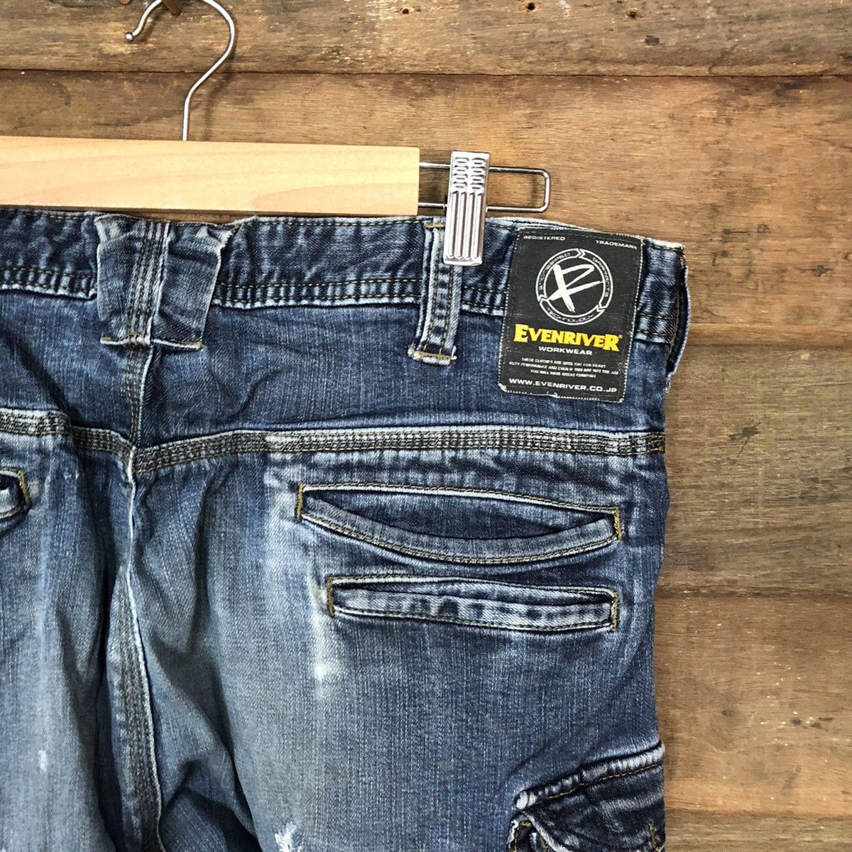 Japanese Brand Even River Blue multipocket tactical Denim Pants #4983 Size US 34 / EU 50 - 15 Thumbnail
