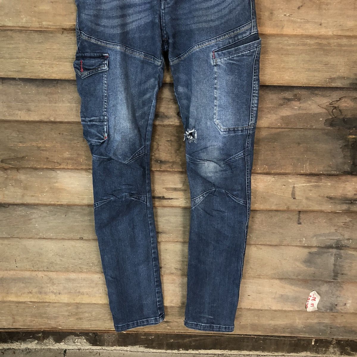 Japanese Brand Field Core Blue Distressed Denim Pants #5096 Size US 28 / EU 44 - 3 Thumbnail
