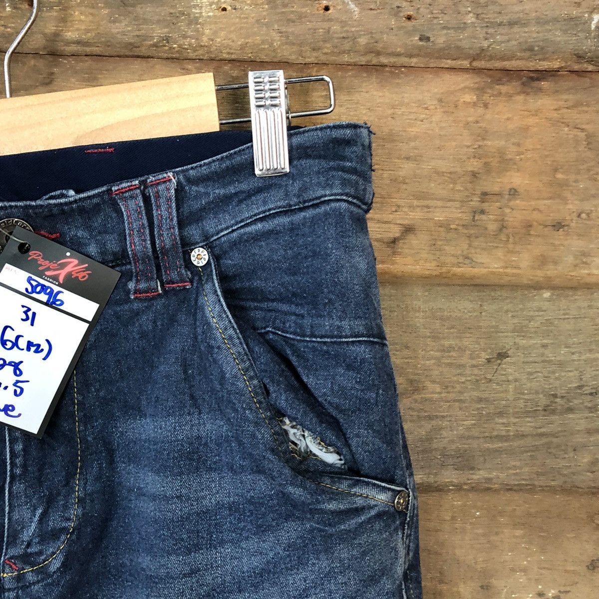 Japanese Brand Field Core Blue Distressed Denim Pants #5096 Size US 28 / EU 44 - 5 Thumbnail
