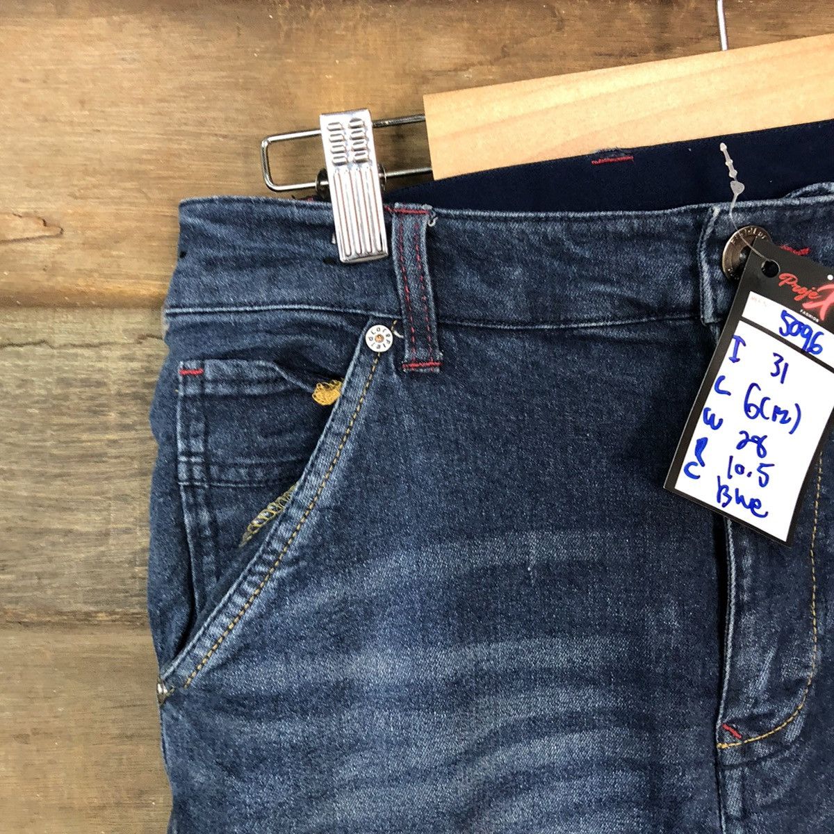 Japanese Brand Field Core Blue Distressed Denim Pants #5096 Size US 28 / EU 44 - 4 Thumbnail