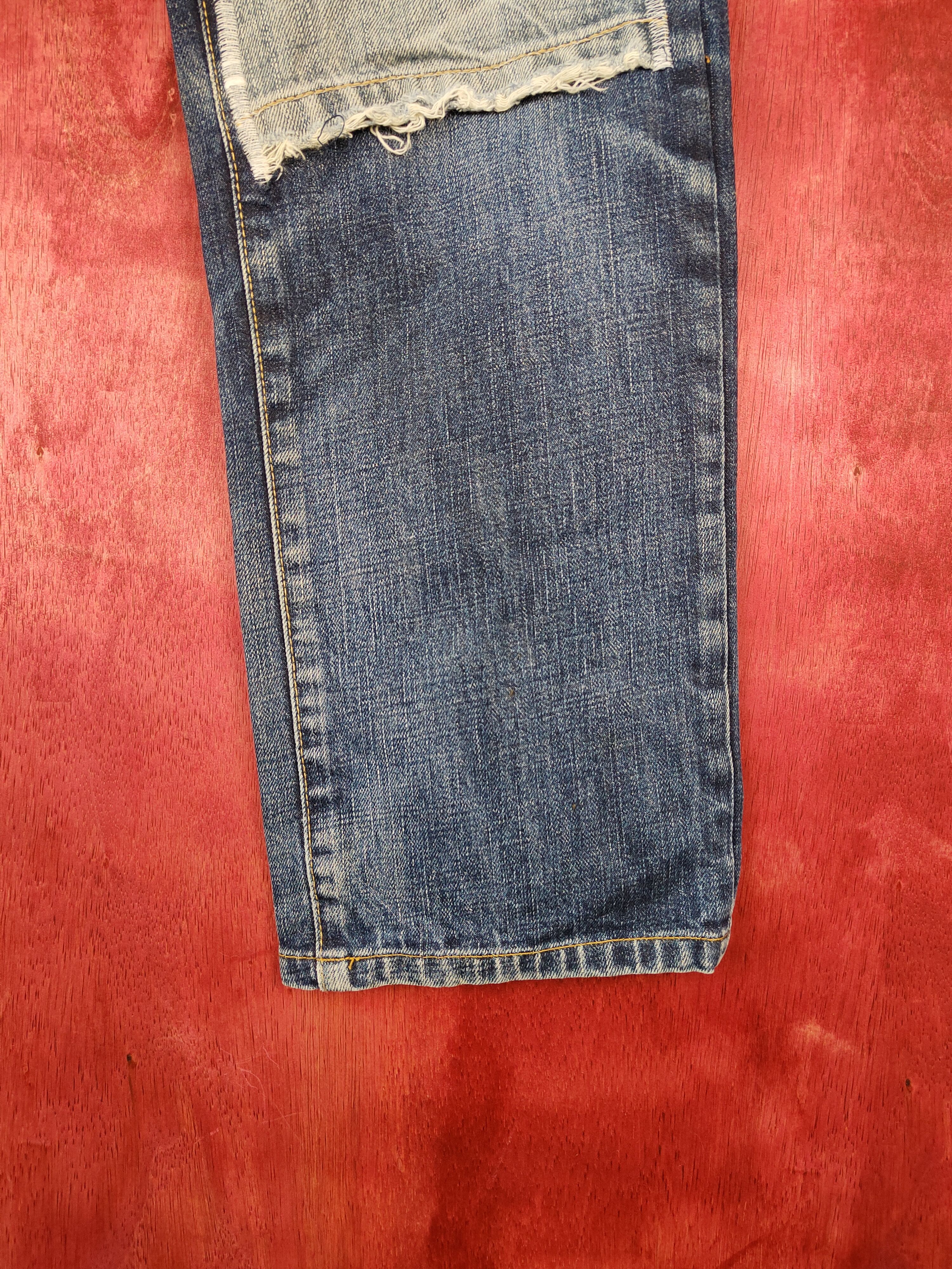 Japanese Brand Uniqlo Blue distressed patchwork Denim Pants #S396 Size US 32 / EU 48 - 6 Thumbnail