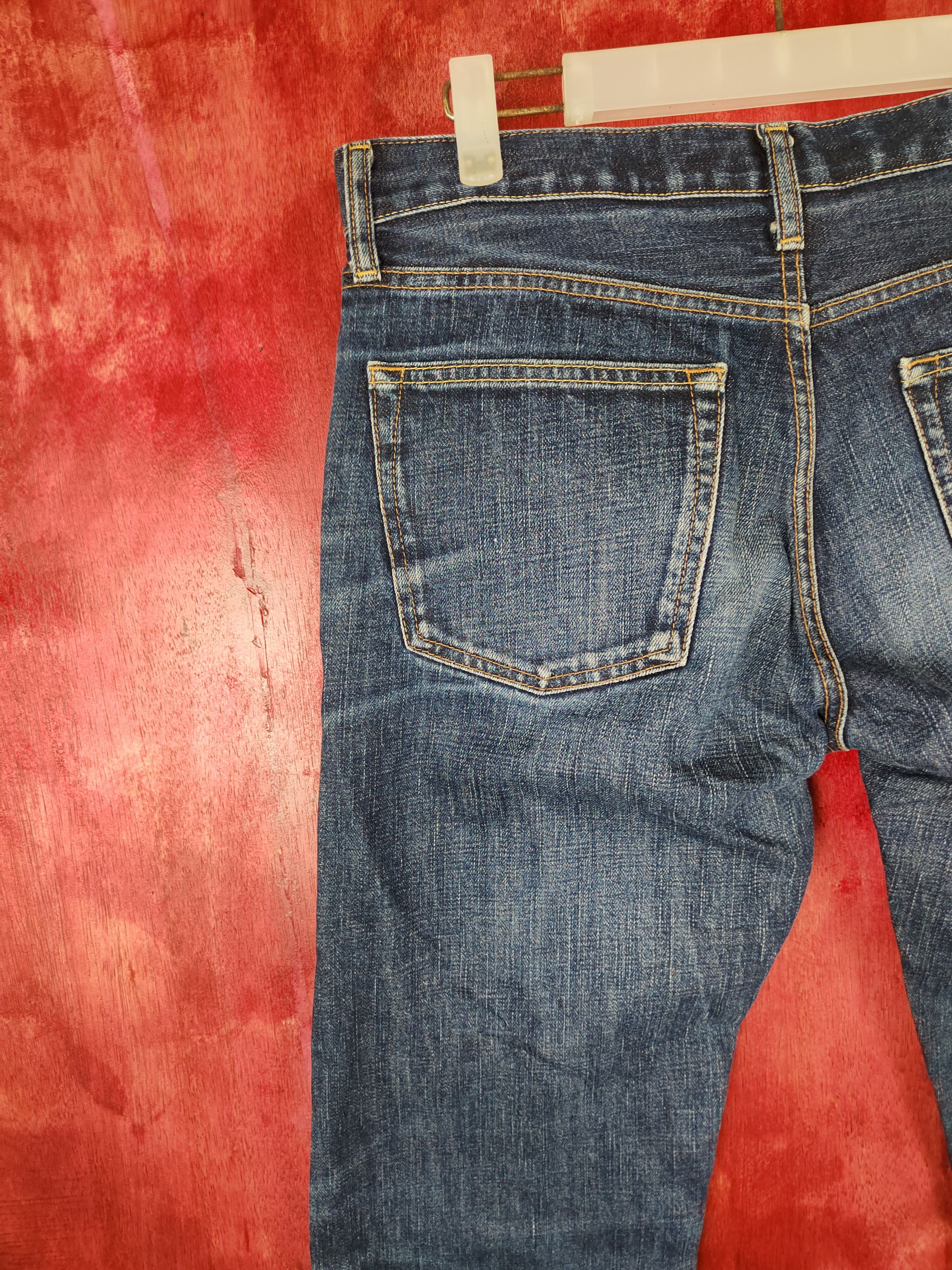 Japanese Brand Uniqlo Blue distressed patchwork Denim Pants #S396 Size US 32 / EU 48 - 8 Thumbnail