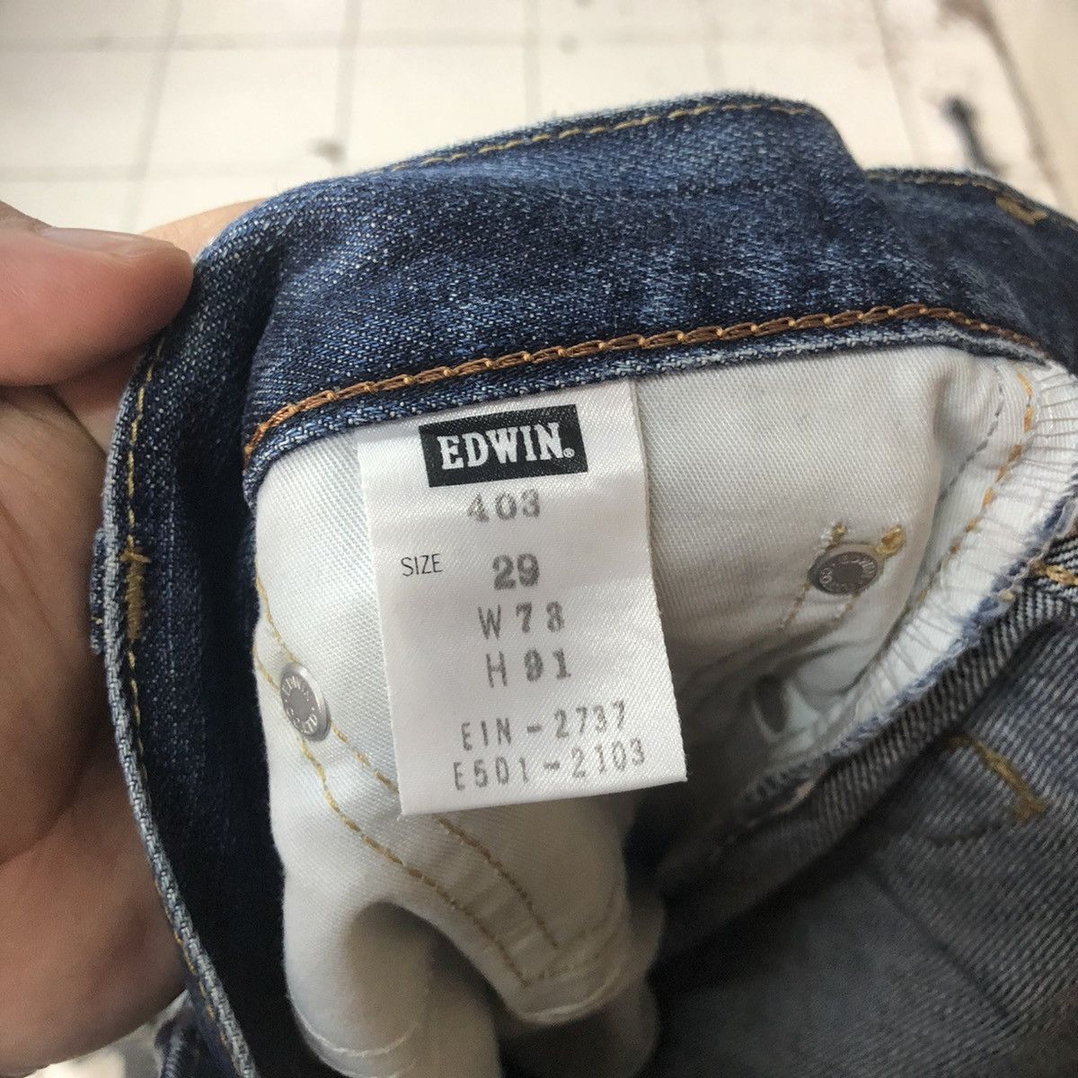 Edwin Edwin Blue Distressed Denim Pants #5118 Size US 29 - 16 Thumbnail