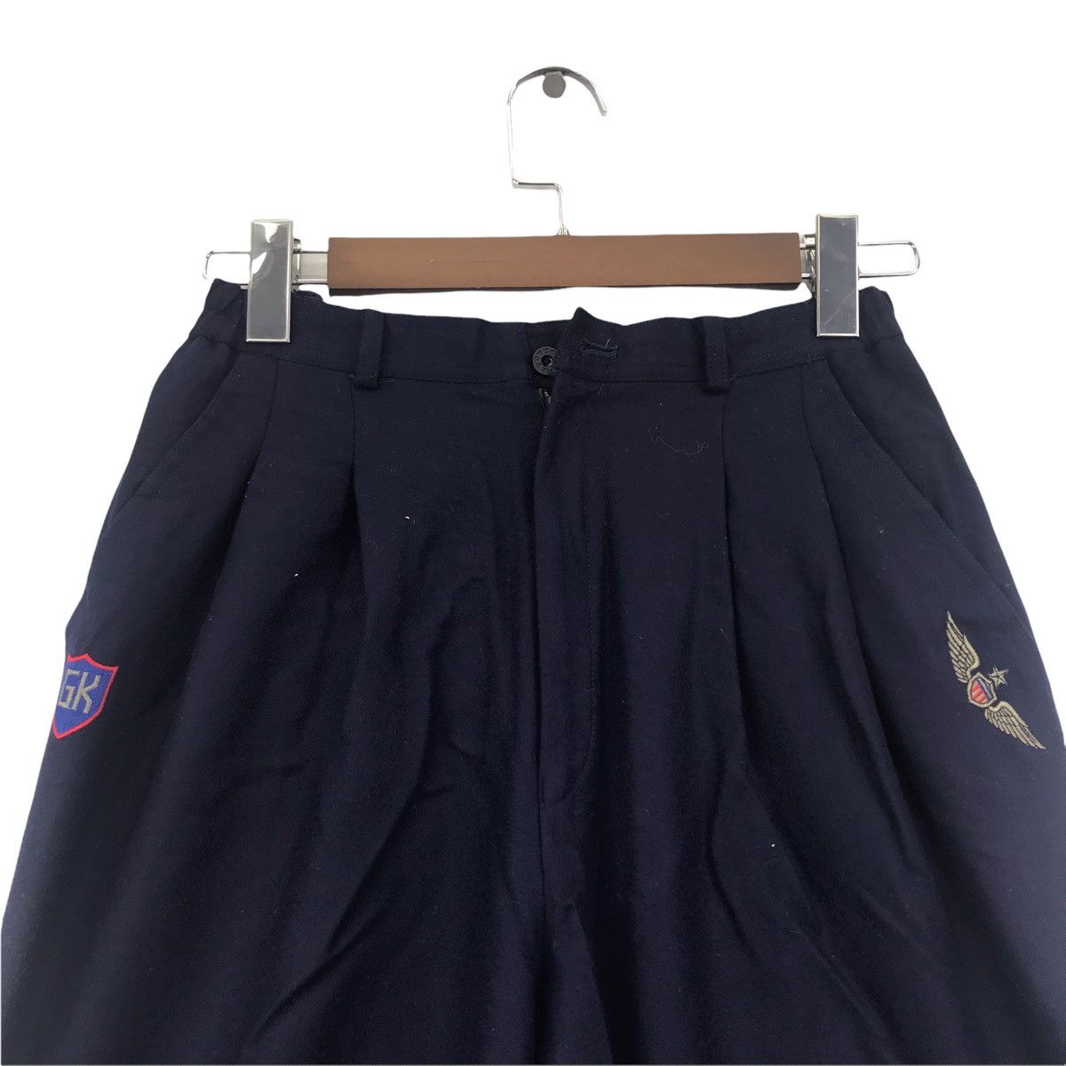 Japanese Brand LA MODA GOJI Japanese Brand Blue Army Top Gun Wool Trousers Size US 26 / EU 42 - 4 Thumbnail