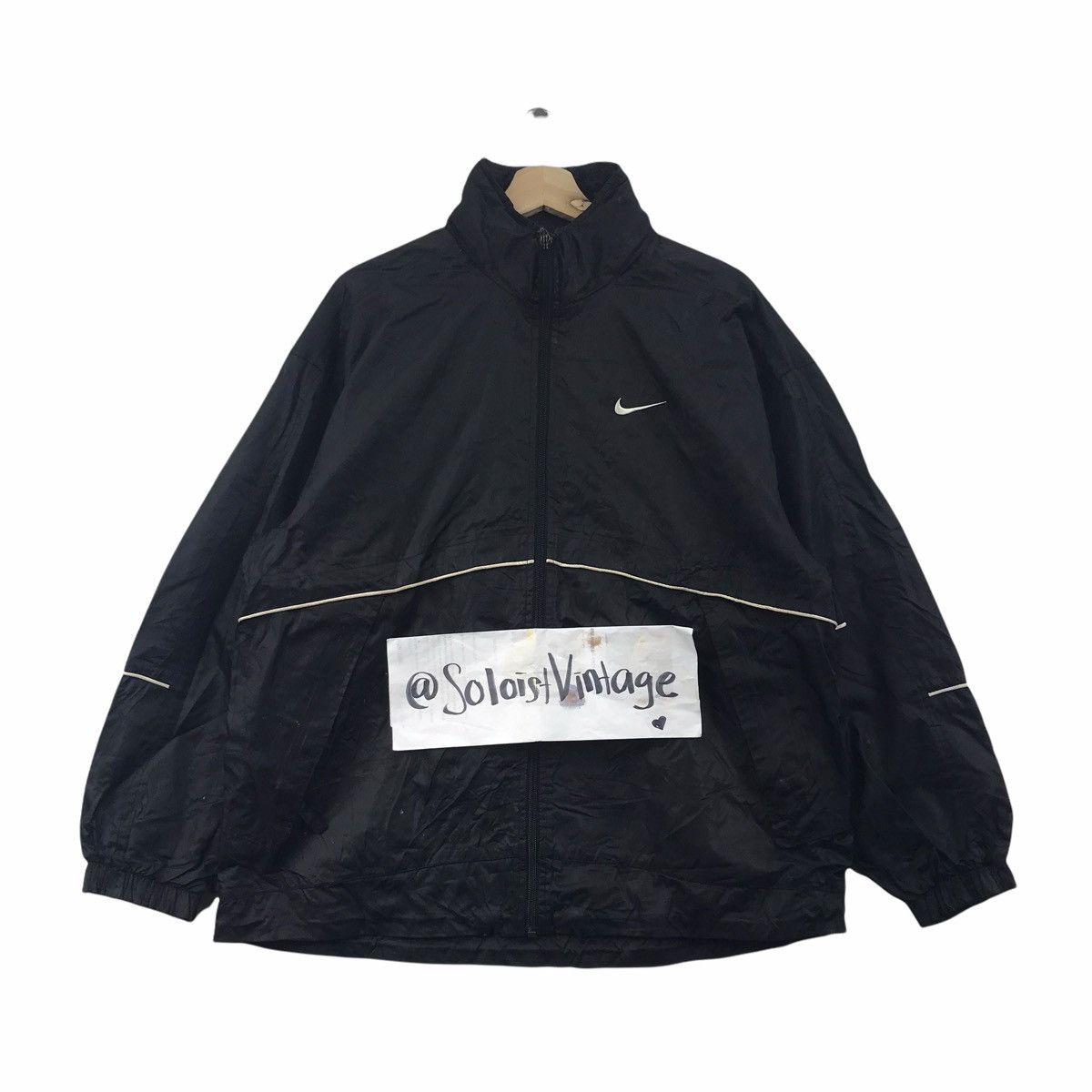 Nike NIKE SWOOSH One Line Black Windbreaker Jacket Sport Size US M / EU 48-50 / 2 - 1 Thumbnail
