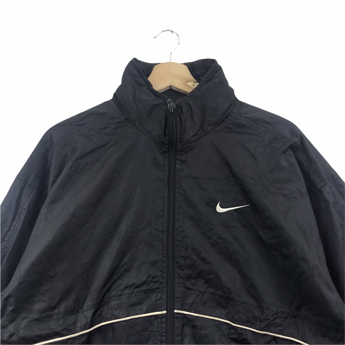 Nike NIKE SWOOSH One Line Black Windbreaker Jacket Sport Size US M / EU 48-50 / 2 - 2 Thumbnail