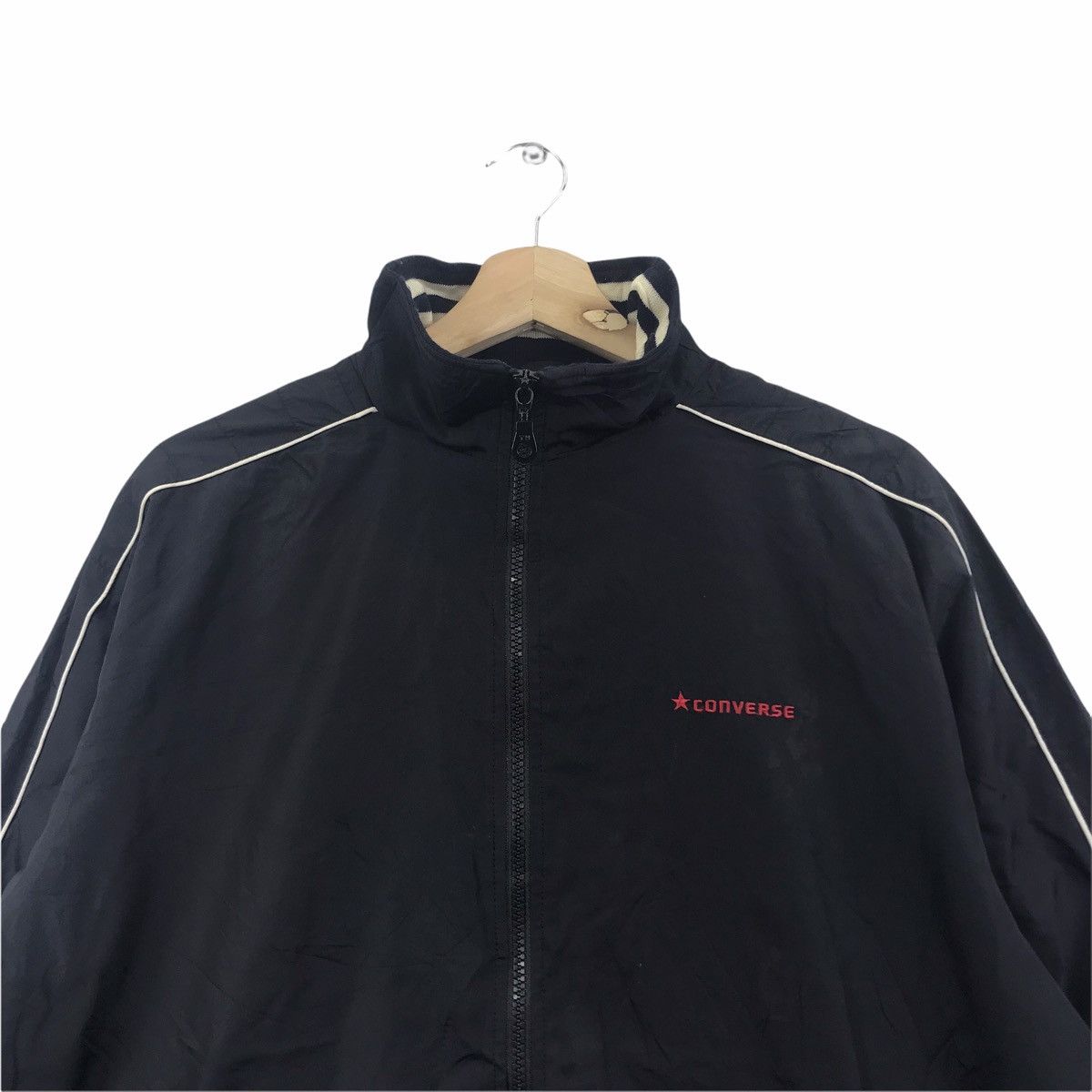 Converse CONVERSE ALL STAR Ringer Stripe Black Windbreaker Jacket Size US L / EU 52-54 / 3 - 2 Thumbnail