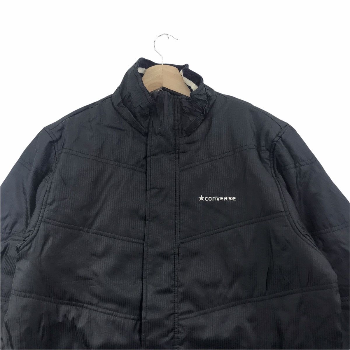 Converse CONVERSE ALL STAR Embroidered Logo Black Puffer Parka Jacket Size US M / EU 48-50 / 2 - 2 Thumbnail
