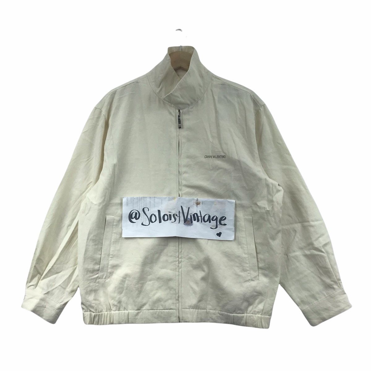 Other GIANNI VALENTINO Italian Designer Cream Light Jacket Size US M / EU 48-50 / 2 - 1 Thumbnail