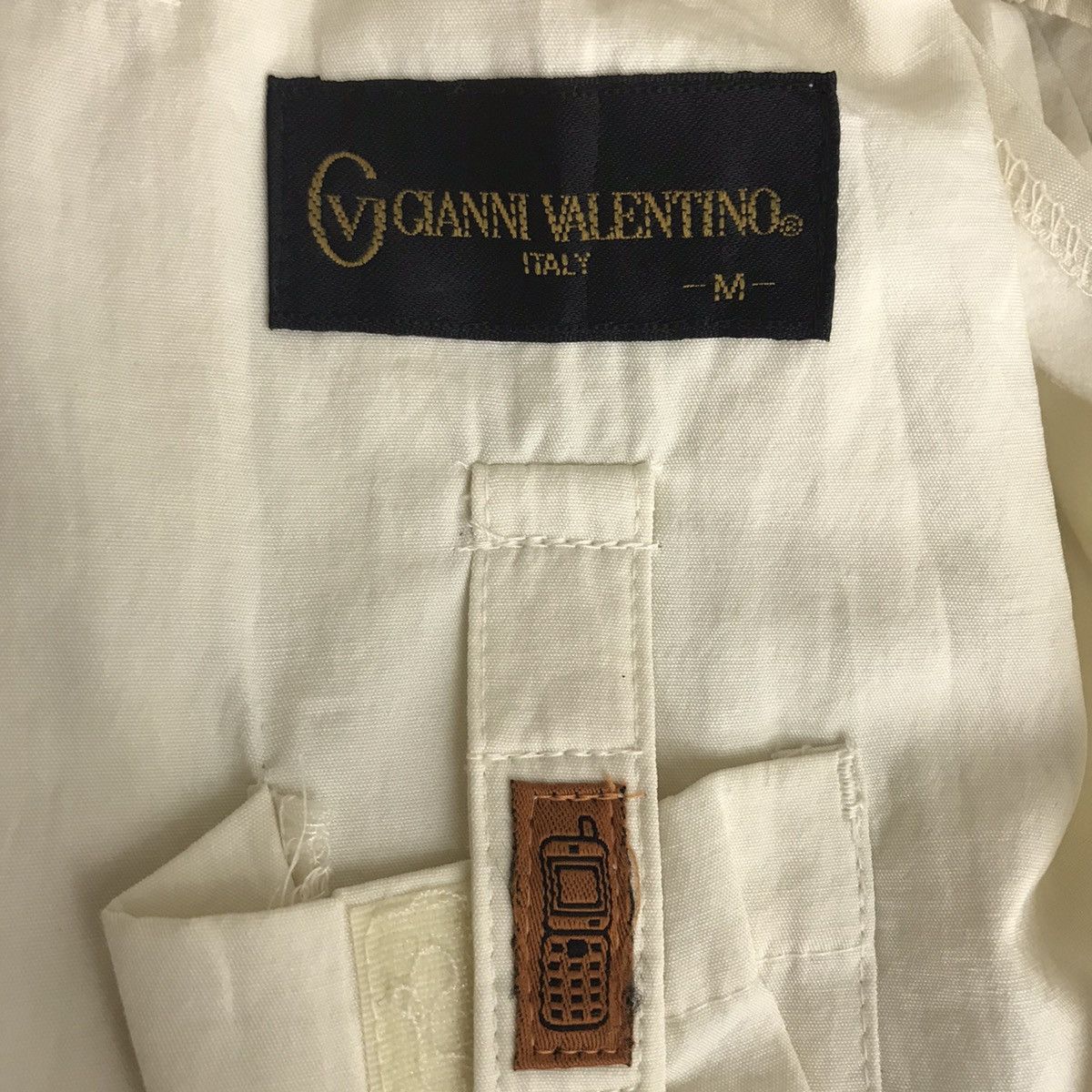 Other GIANNI VALENTINO Italian Designer Cream Light Jacket Size US M / EU 48-50 / 2 - 3 Thumbnail