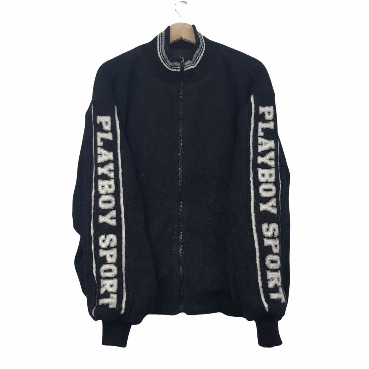 Playboy Vintage PLAYBOY SPORT Spell Out Knitwear Japan Bomber Jacket Size US L / EU 52-54 / 3 - 3 Thumbnail