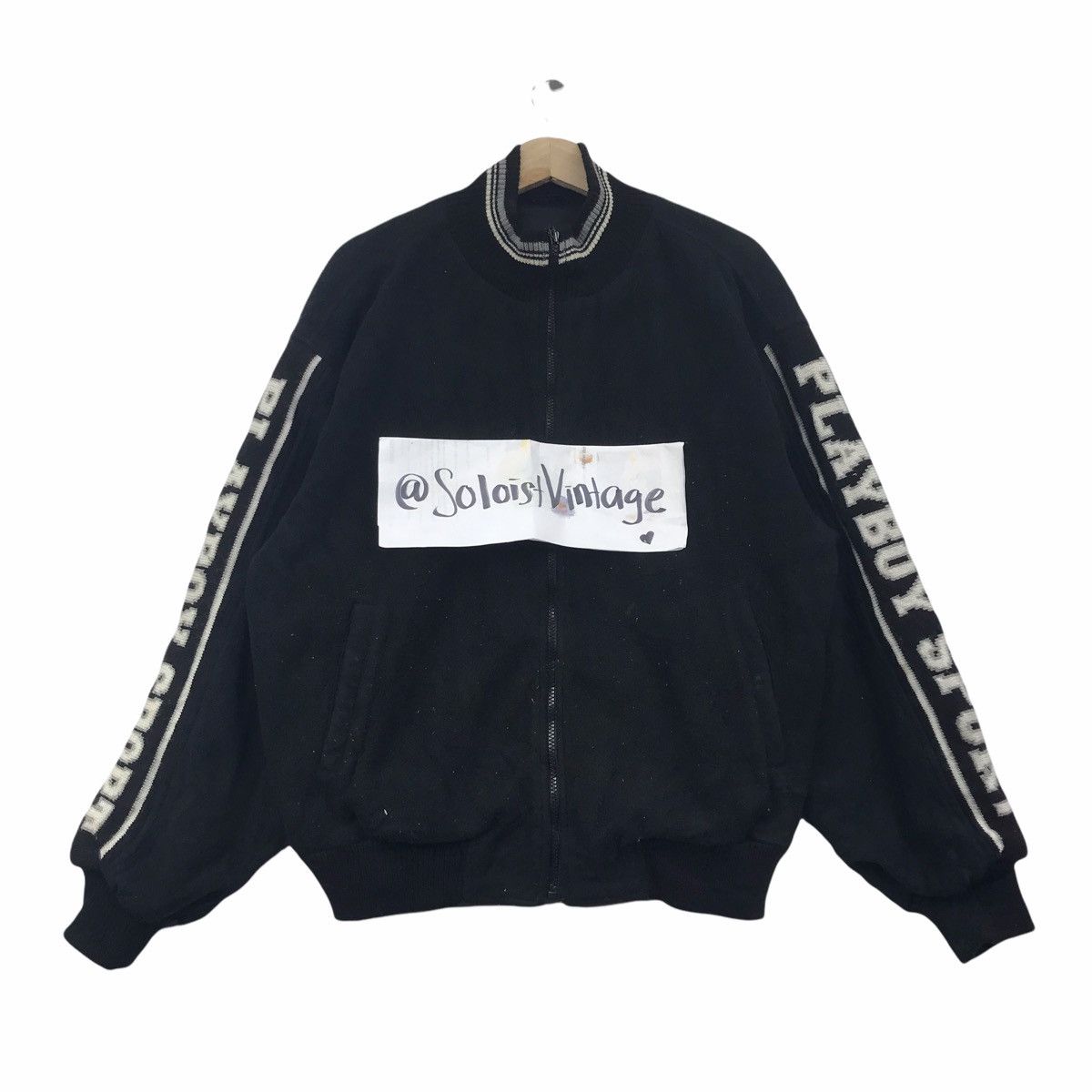 Playboy Vintage PLAYBOY SPORT Spell Out Knitwear Japan Bomber Jacket Size US L / EU 52-54 / 3 - 1 Thumbnail