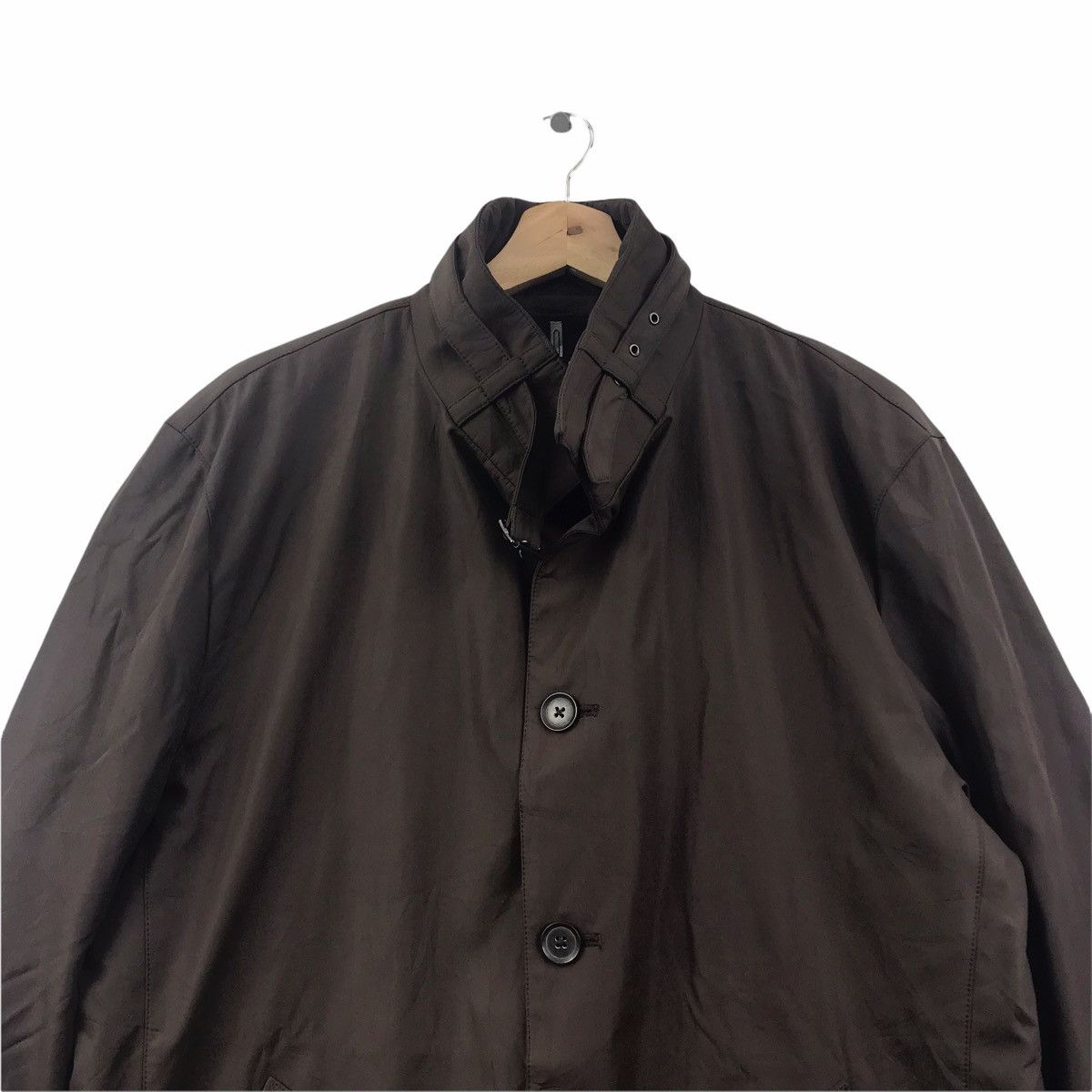 Vintage NICOLE ST GILLES Paris Chocolate Trench Over Coat Jacket Size US L / EU 52-54 / 3 - 2 Thumbnail