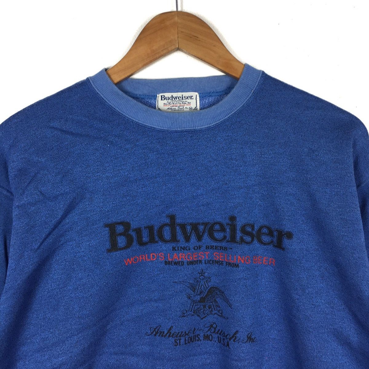 Budweiser Vintage BUDWEISER Big Print Blue Sweatshirt Racing Team Size US M / EU 48-50 / 2 - 2 Thumbnail