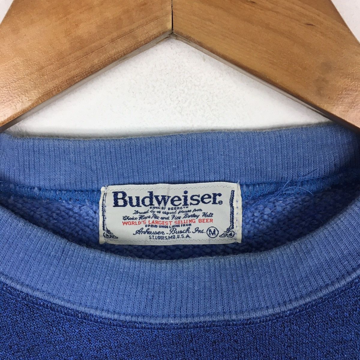 Budweiser Vintage BUDWEISER Big Print Blue Sweatshirt Racing Team Size US M / EU 48-50 / 2 - 3 Thumbnail