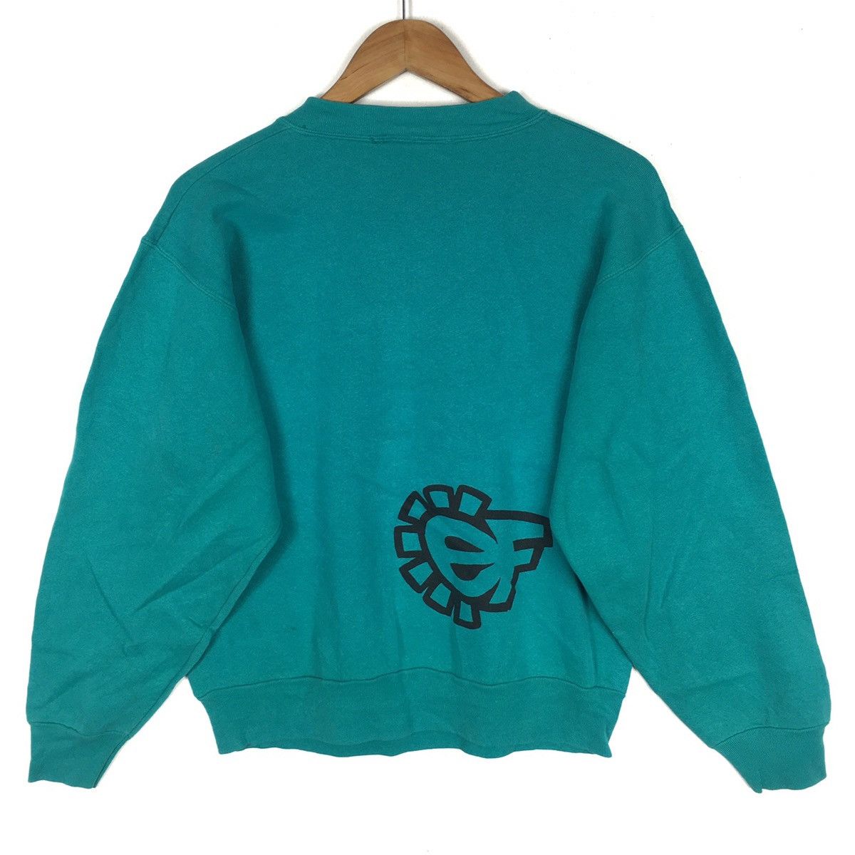 Vintage Vintage EURO FUNK USA Peace Art Cartoon Green Sweatshirt Size US M / EU 48-50 / 2 - 4 Thumbnail