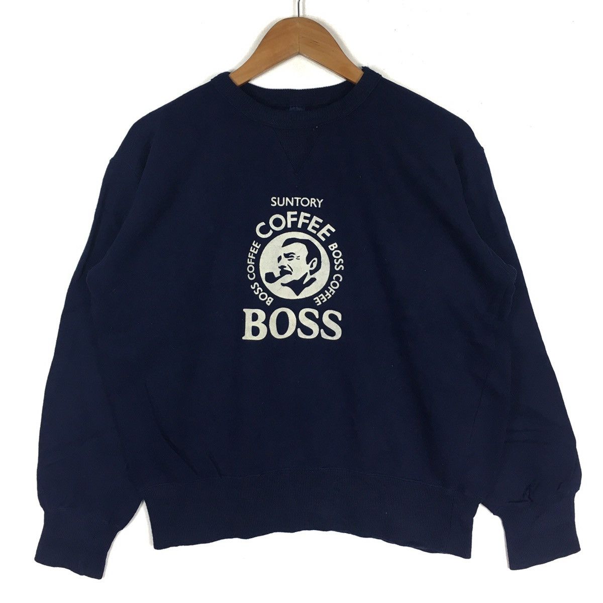 Vintage SUNTORY COFFEE Boss Drinks Advertisement Blue Sweatshirt Size US L / EU 52-54 / 3 - 1 Thumbnail