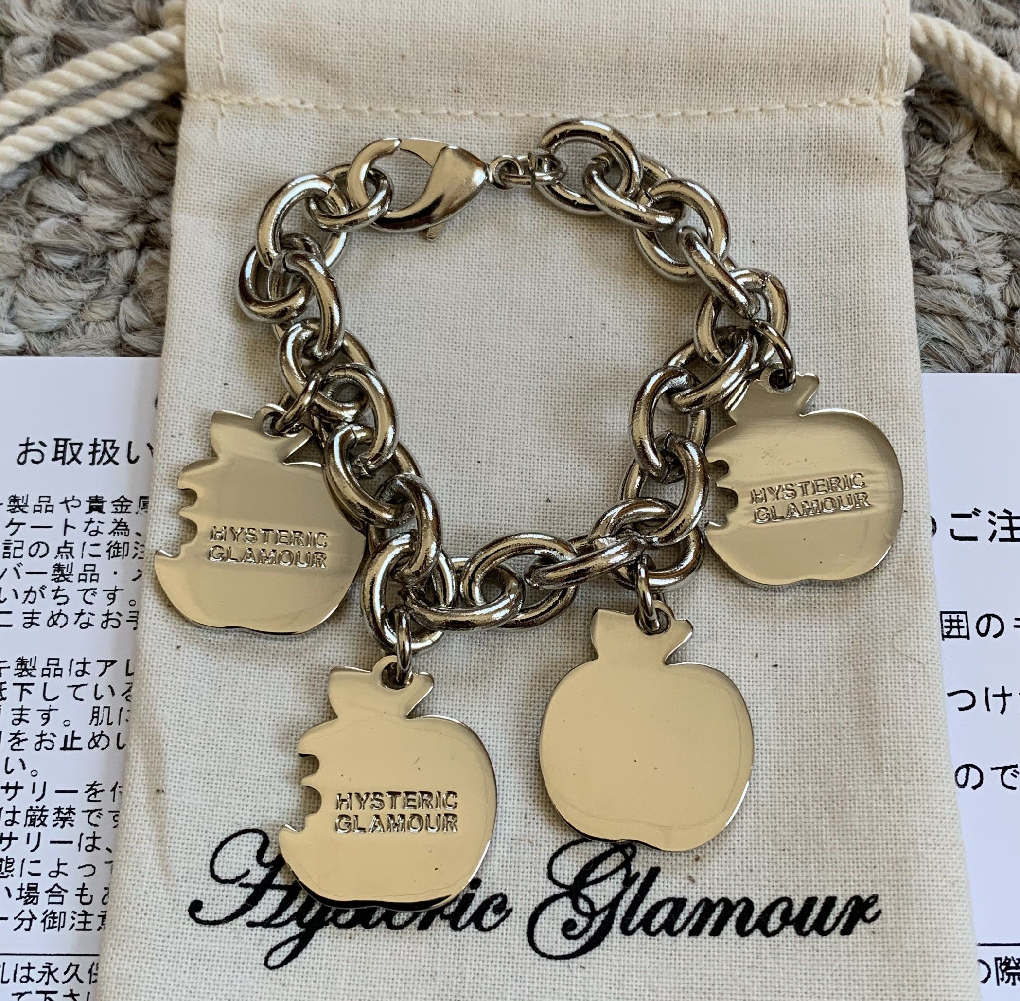 Hysteric Glamour NEW Hysteric Glamour Skull Apple Charm Bracelet w/bag Size ONE SIZE - 2 Thumbnail