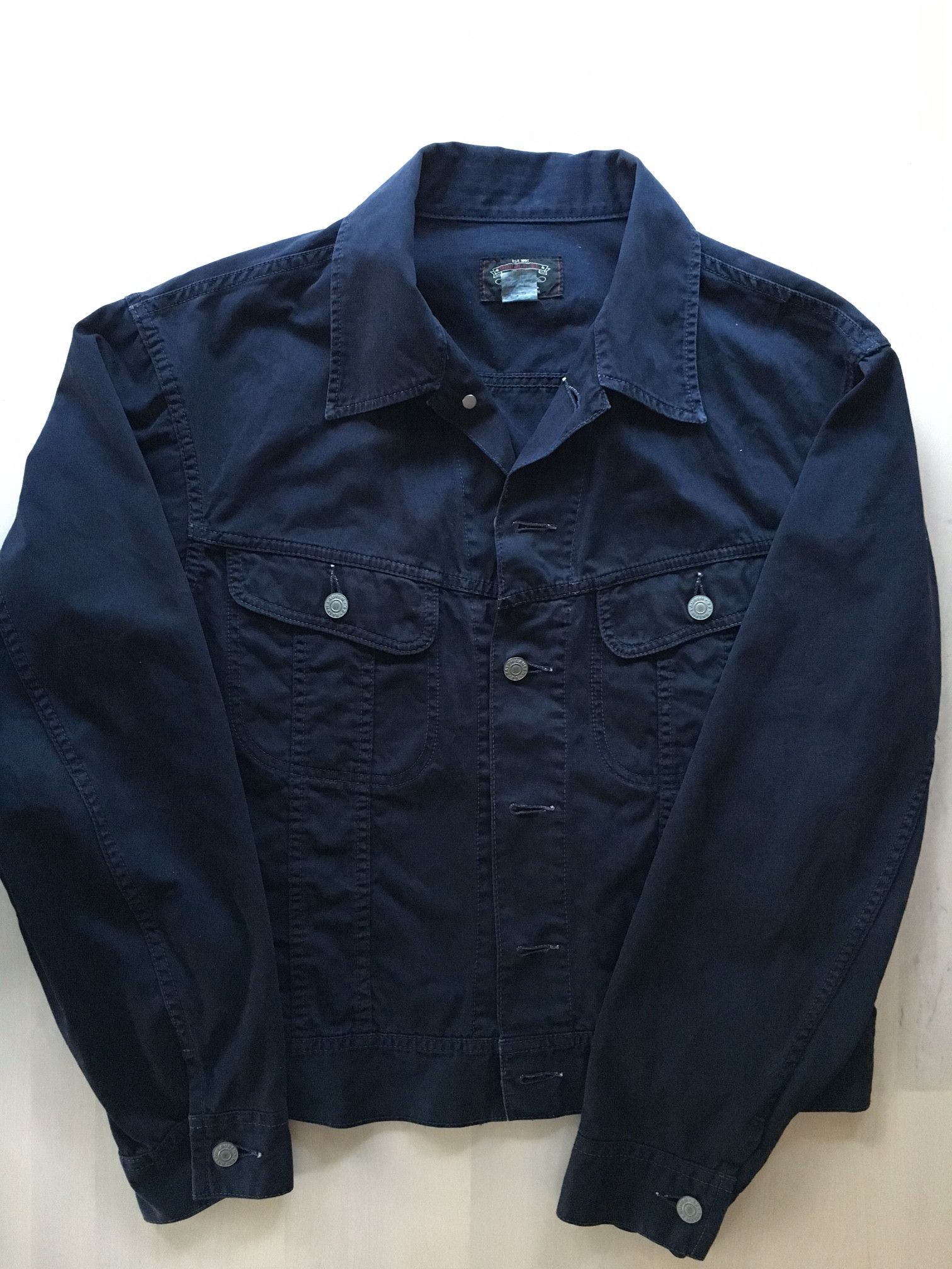 Overdyed indigo twill jacket