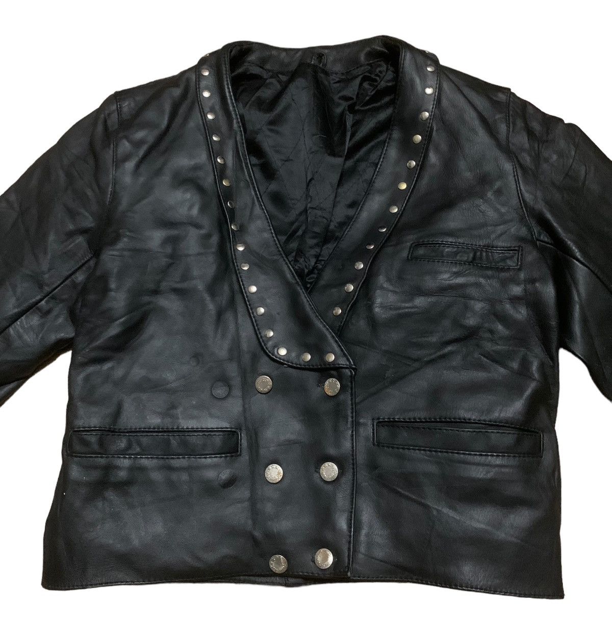 14th Addiction Vintage 90s Studded Leather Punk Jacket Size US S / EU 44-46 / 1 - 3 Thumbnail