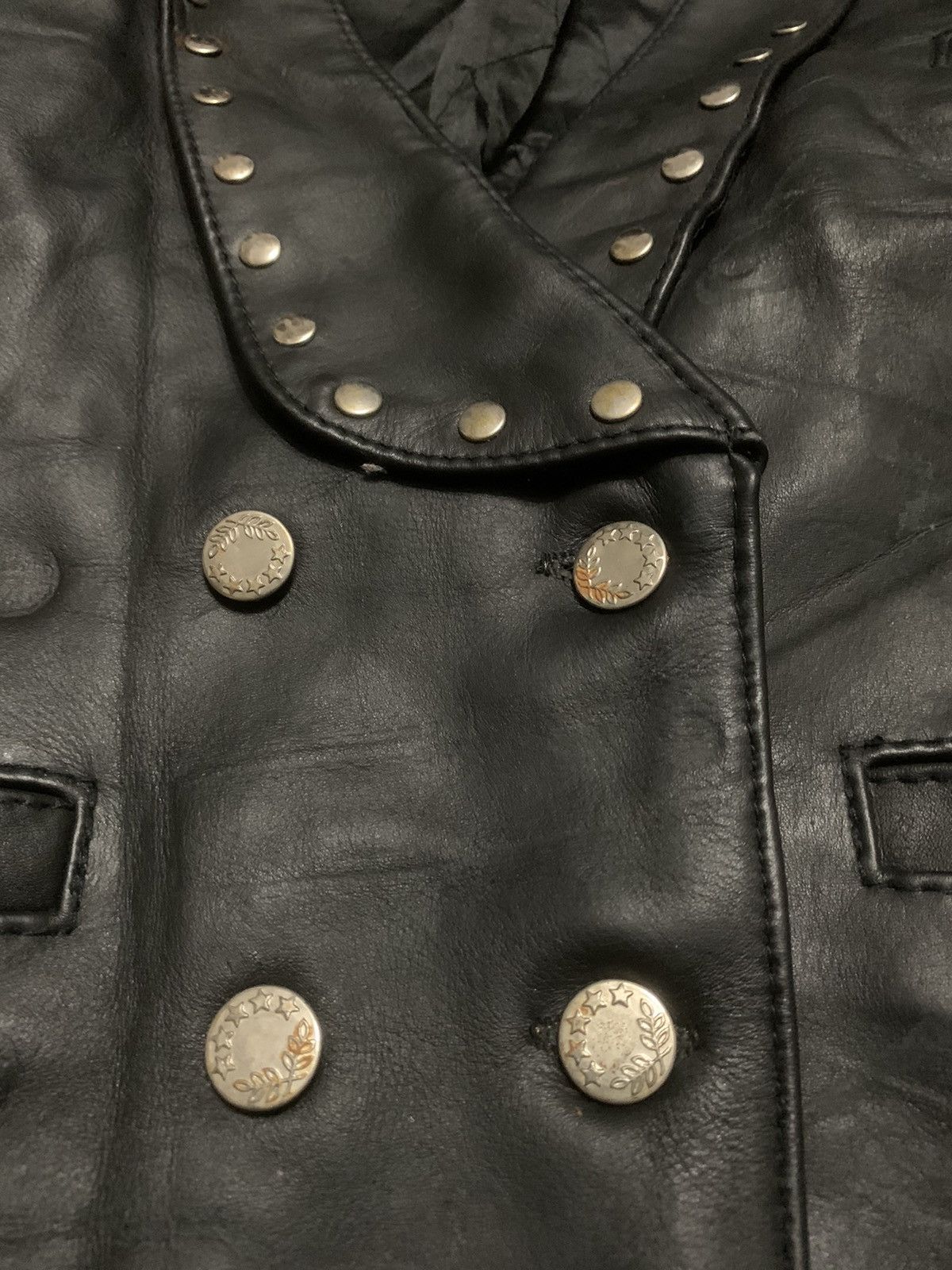 14th Addiction Vintage 90s Studded Leather Punk Jacket Size US S / EU 44-46 / 1 - 5 Thumbnail