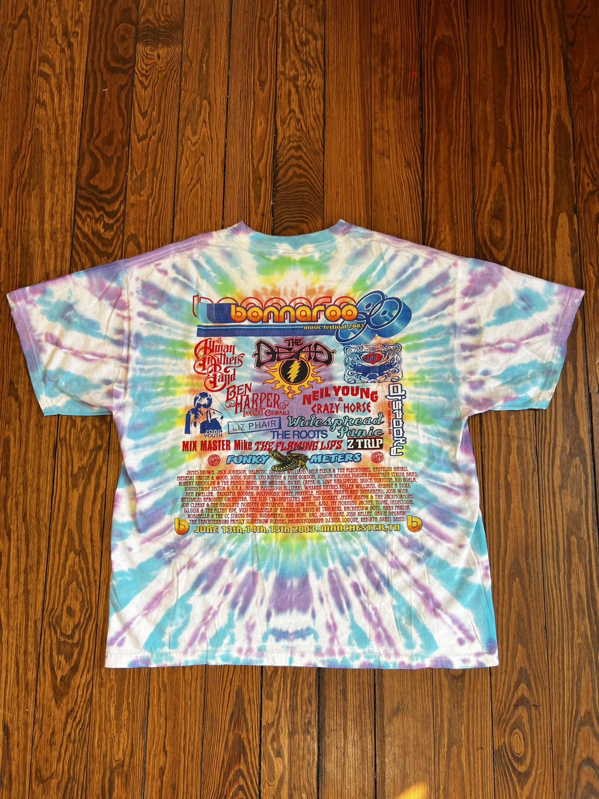 Vtg 03 buy Bonnaroo Music Festival T-Shirt Sonic Youth Grateful Dead Size S