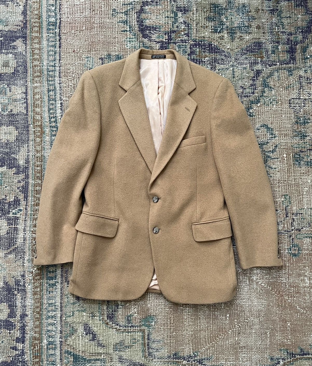 Vintage camel brown wool menswear blazer