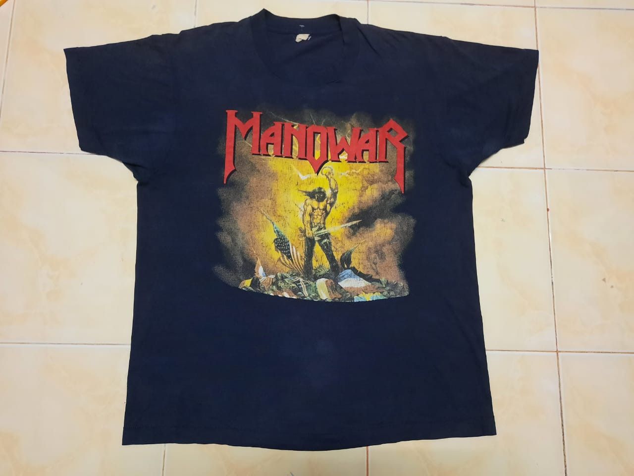 Band Tees × Vintage Nice Faded Vintage Manowar Heavy Metal Music Band Size US XL / EU 56 / 4 - 1 Thumbnail