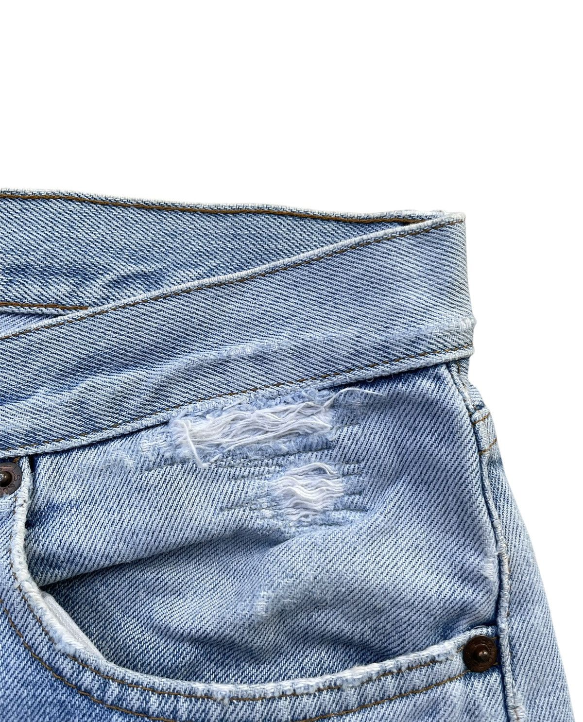 Levi's × Vintage Rare Levi’s 501 e 1980 Usa Vintage Aging Distressed Rework Size US 31 - 6 Thumbnail