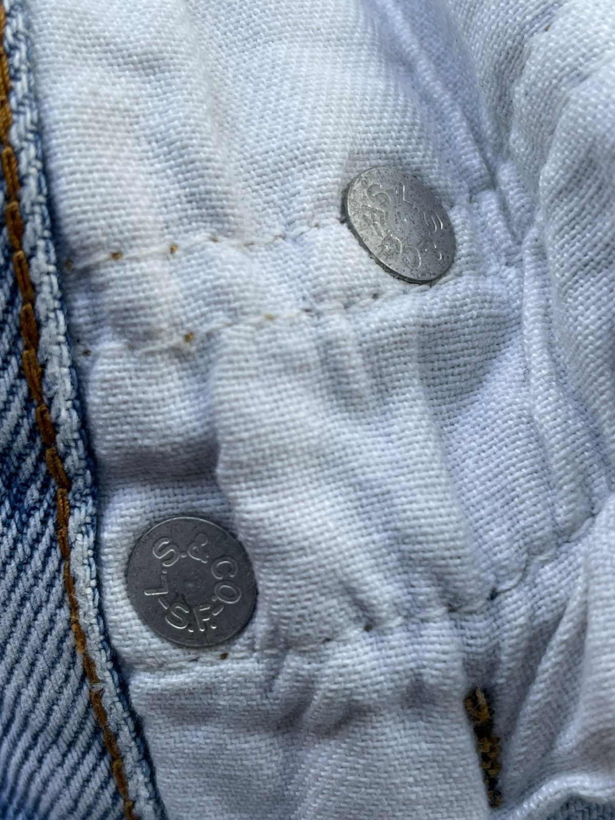Levi's × Vintage Rare Levi’s 501 e 1980 Usa Vintage Aging Distressed Rework Size US 31 - 19 Thumbnail