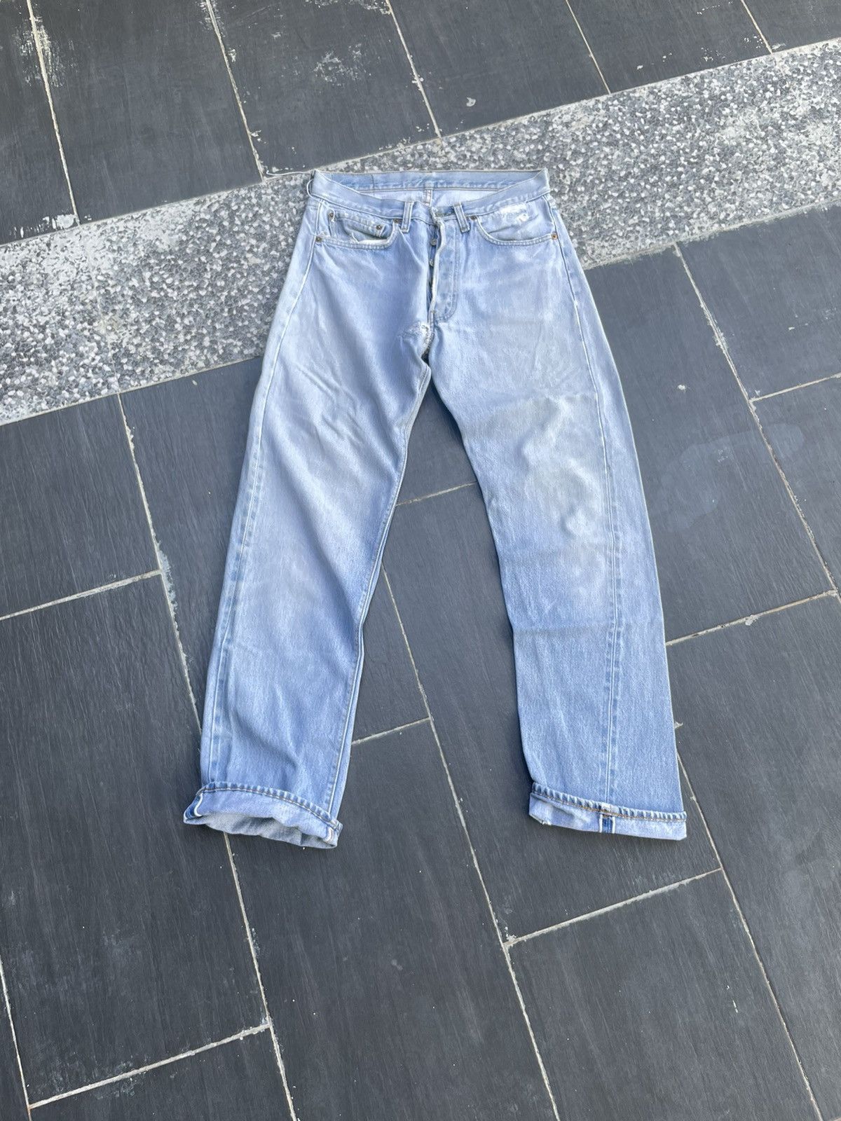 Levi's × Vintage Rare Levi’s 501 e 1980 Usa Vintage Aging Distressed Rework Size US 31 - 24 Thumbnail