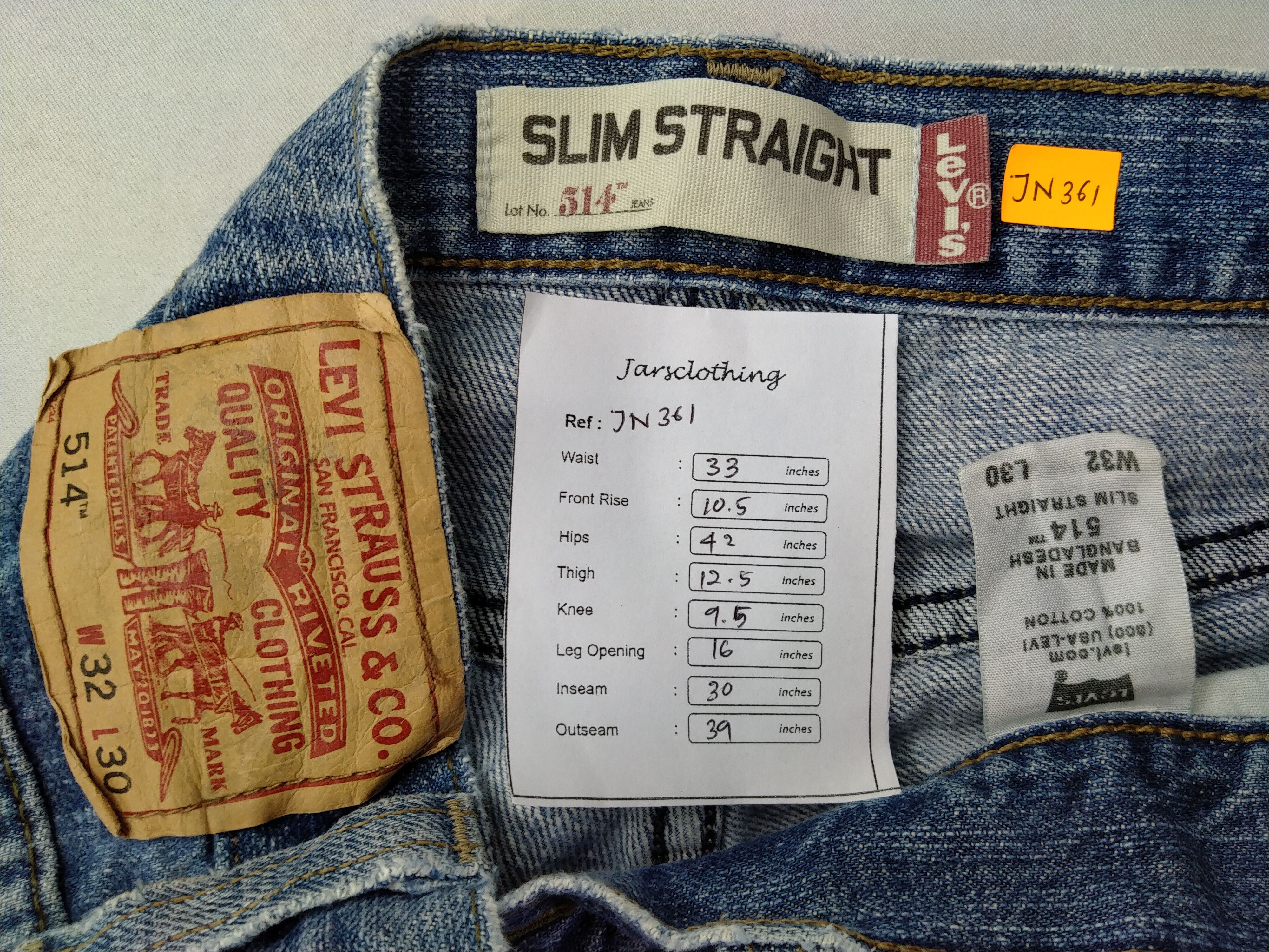 Levi's Vintage Levi's 514 Slim Straight Denim 33x30 -JN361 Size US 33 - 10 Thumbnail