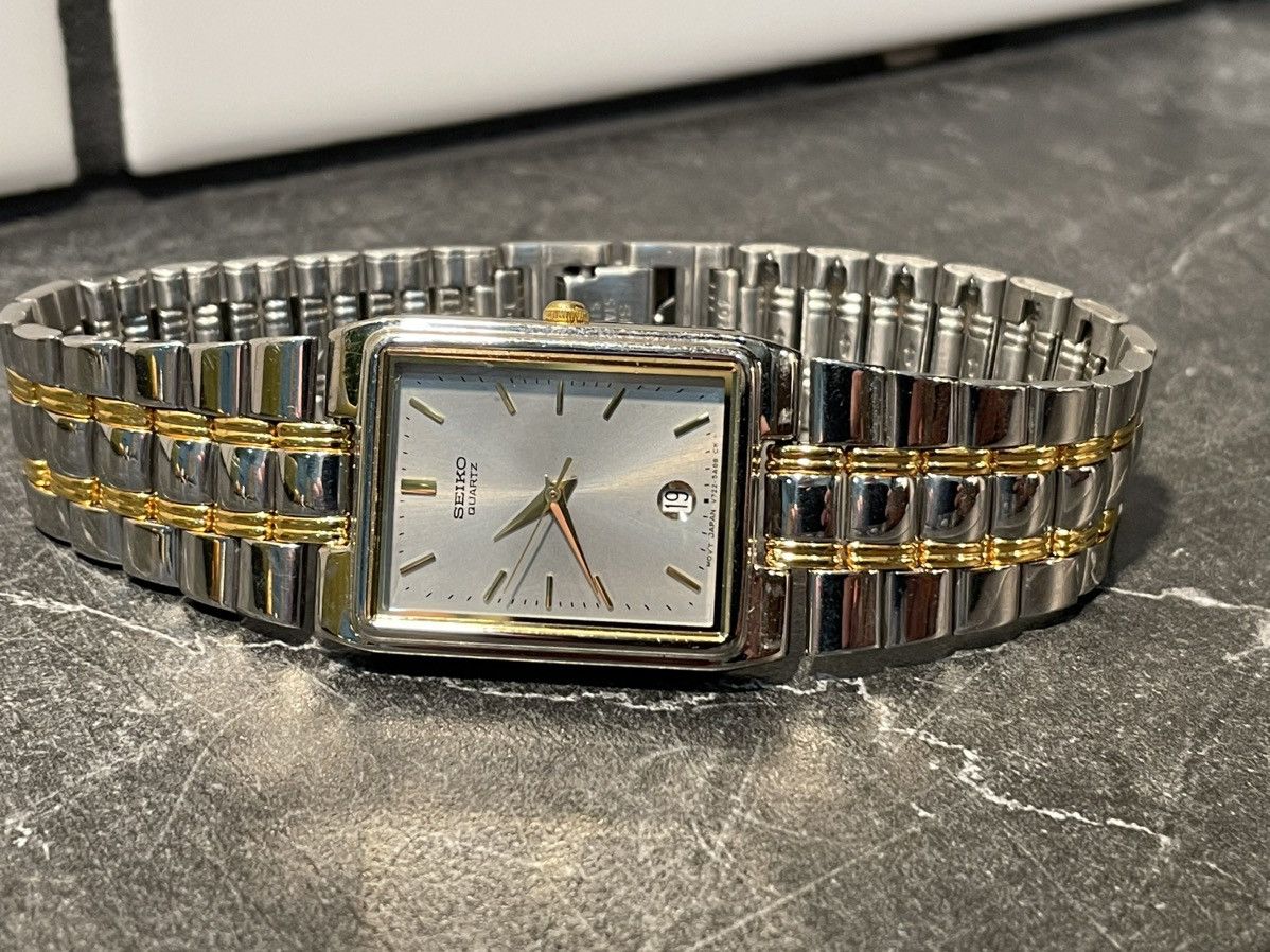 Seiko × Vintage Rare Vintage Seiko V722-5B00 Silver and Gold Tone