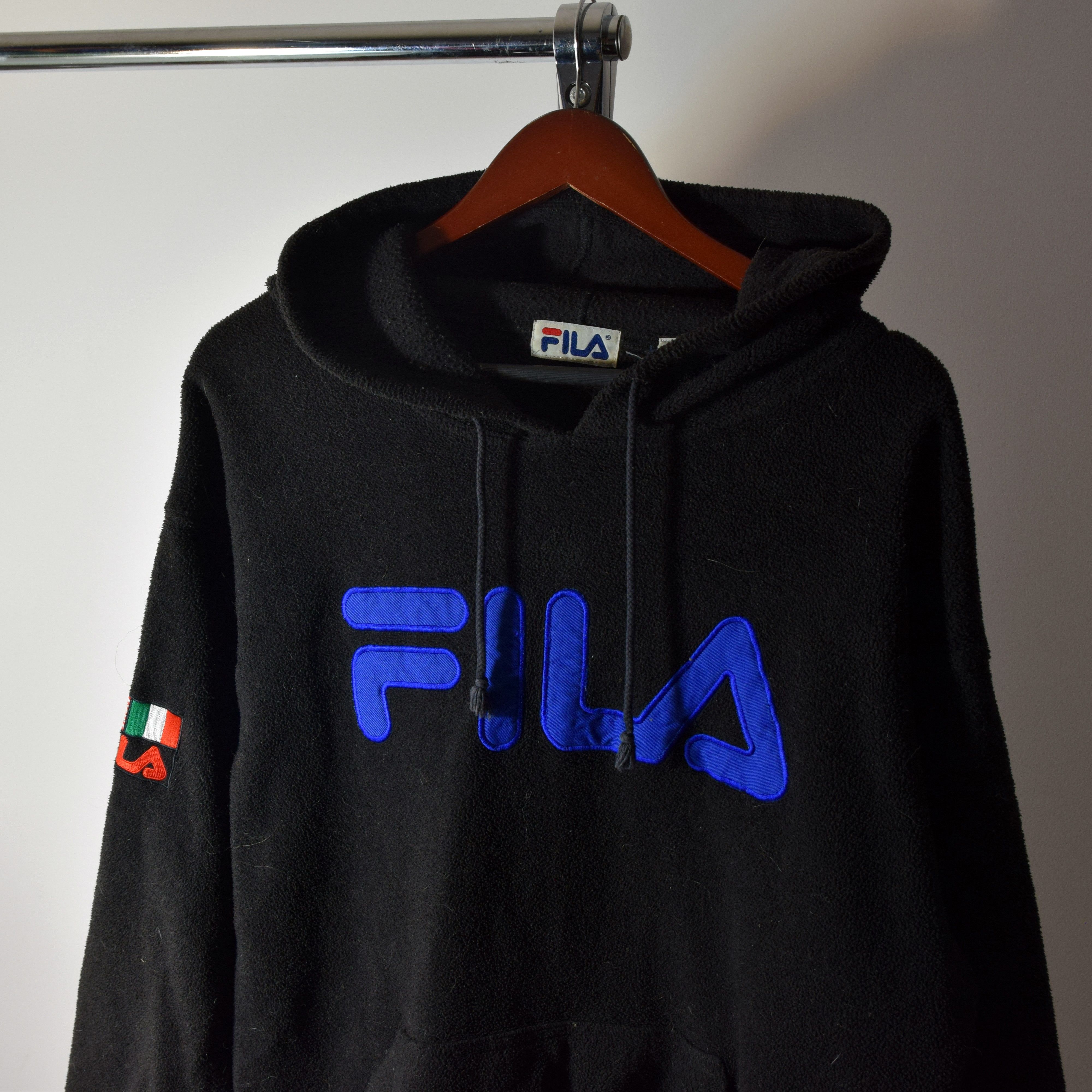 Fila × Vintage 90s / Y2K FILA USA ITALY SHERPA HOODIE S OVERSIZE Size US S / EU 44-46 / 1 - 6 Thumbnail