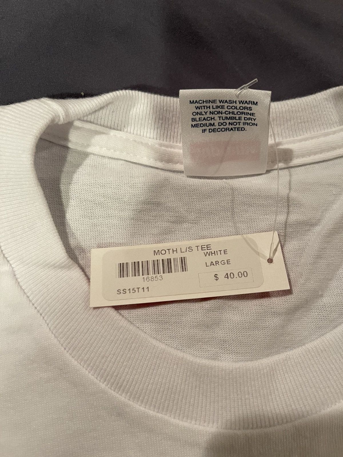 Supreme Supreme Moth Long Sleeve SS15 NWT White Silence of the Lambs Size US L / EU 52-54 / 3 - 3 Thumbnail