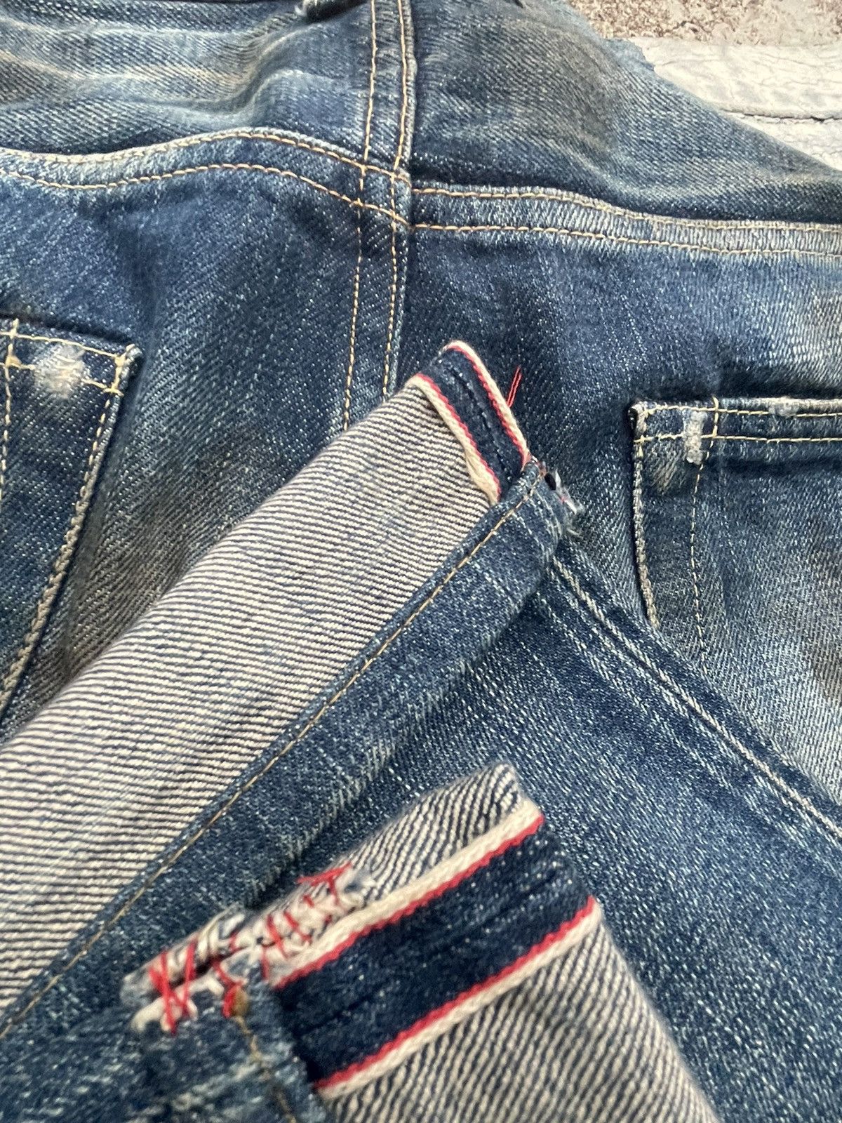 Edition Japan × Japanese Brand Edition Vintage Selvedge Aging Distressed & Stain Denim Size US 32 / EU 48 - 16 Thumbnail