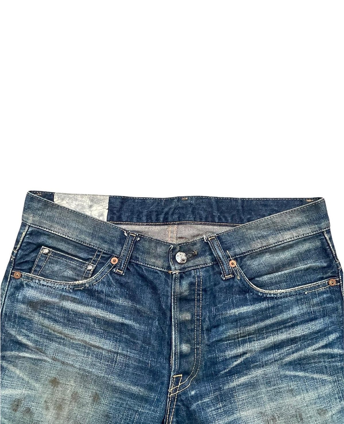 Edition Japan × Japanese Brand Edition Vintage Selvedge Aging Distressed & Stain Denim Size US 32 / EU 48 - 4 Thumbnail