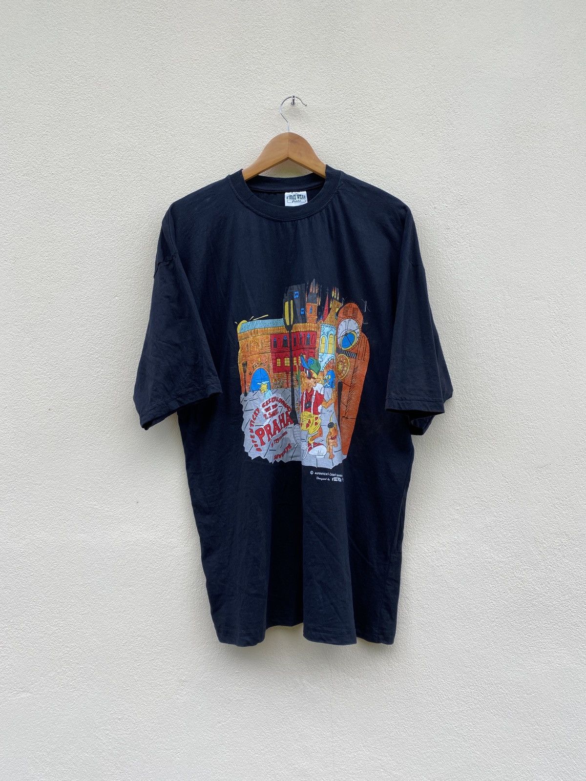 Vintage 90s B'kriz Wear Praha Graphic Europe Artwrok